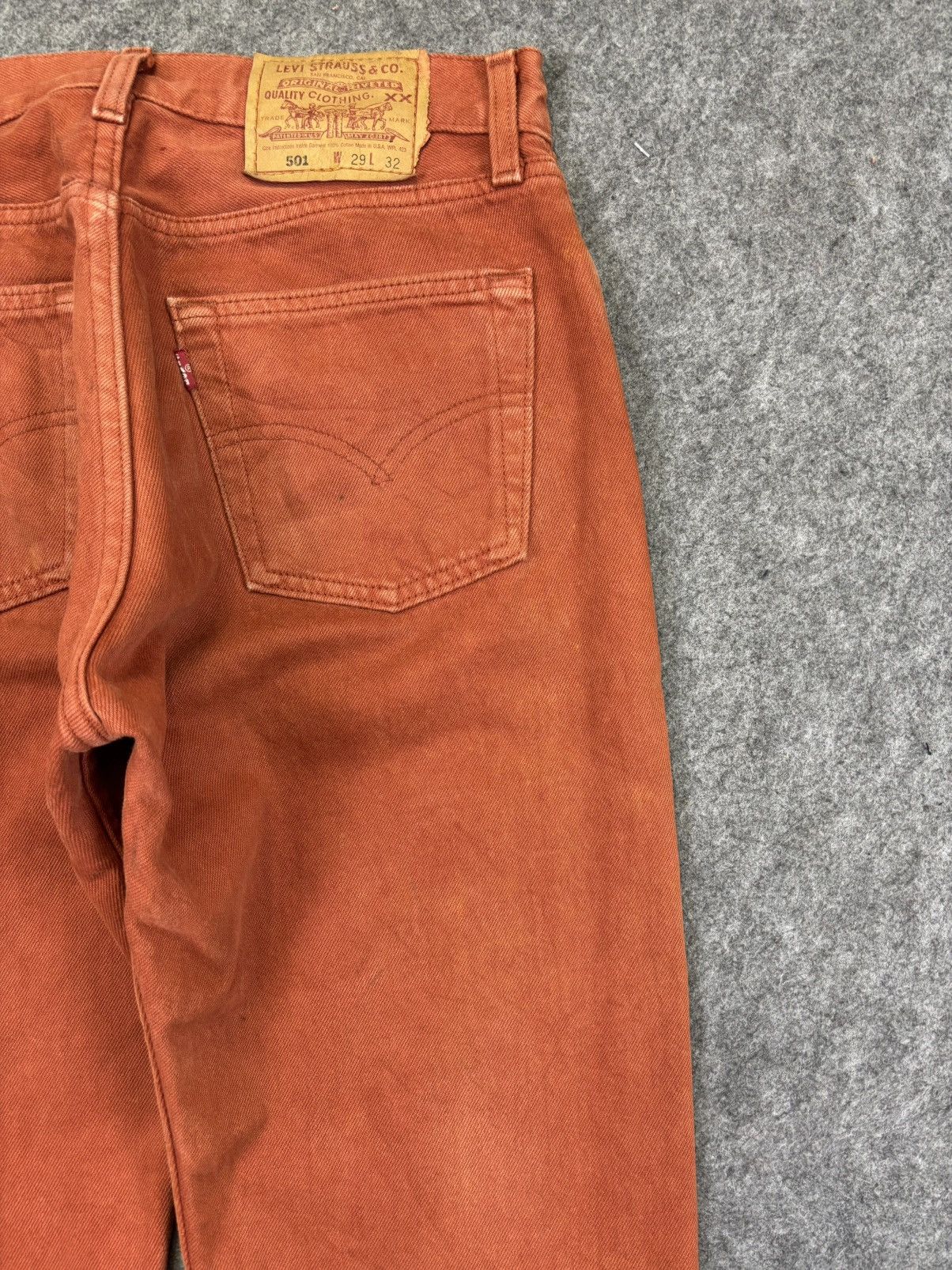 Levi's 💥Archival💥Vintage 90s Levis 501 Light Brown Denim F965 Size 28" / US 6 / IT 42 - 8 Thumbnail