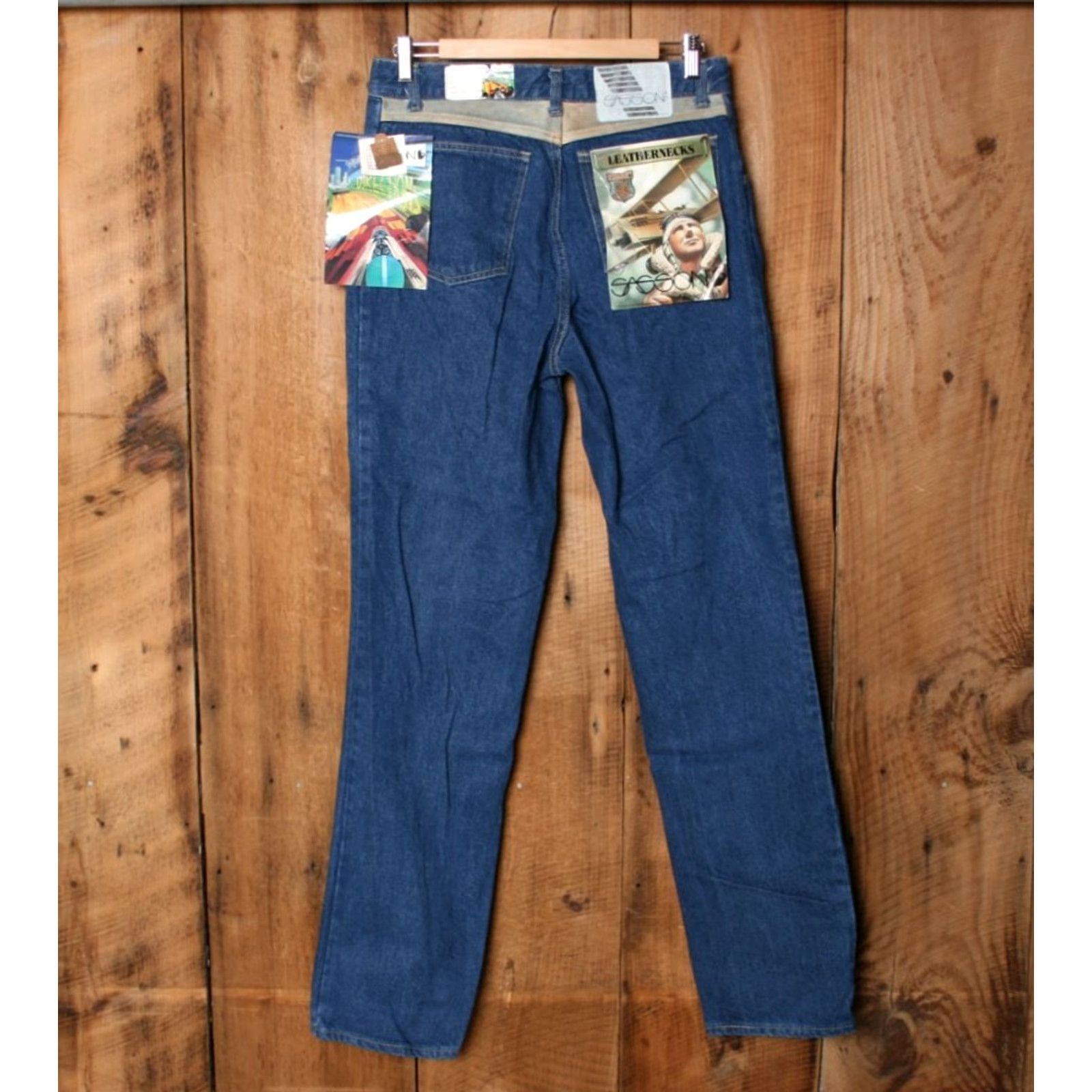 Vintage VINTAGE Sasson Jeans Main Selling Point Leather Trim Sz. 33x34 Blue Denim Cotton Leather 80s Men Leathernecks Tapered Inseam 34 Rise 11.5 Gift? Size US 30 / EU 46 - 4 Thumbnail