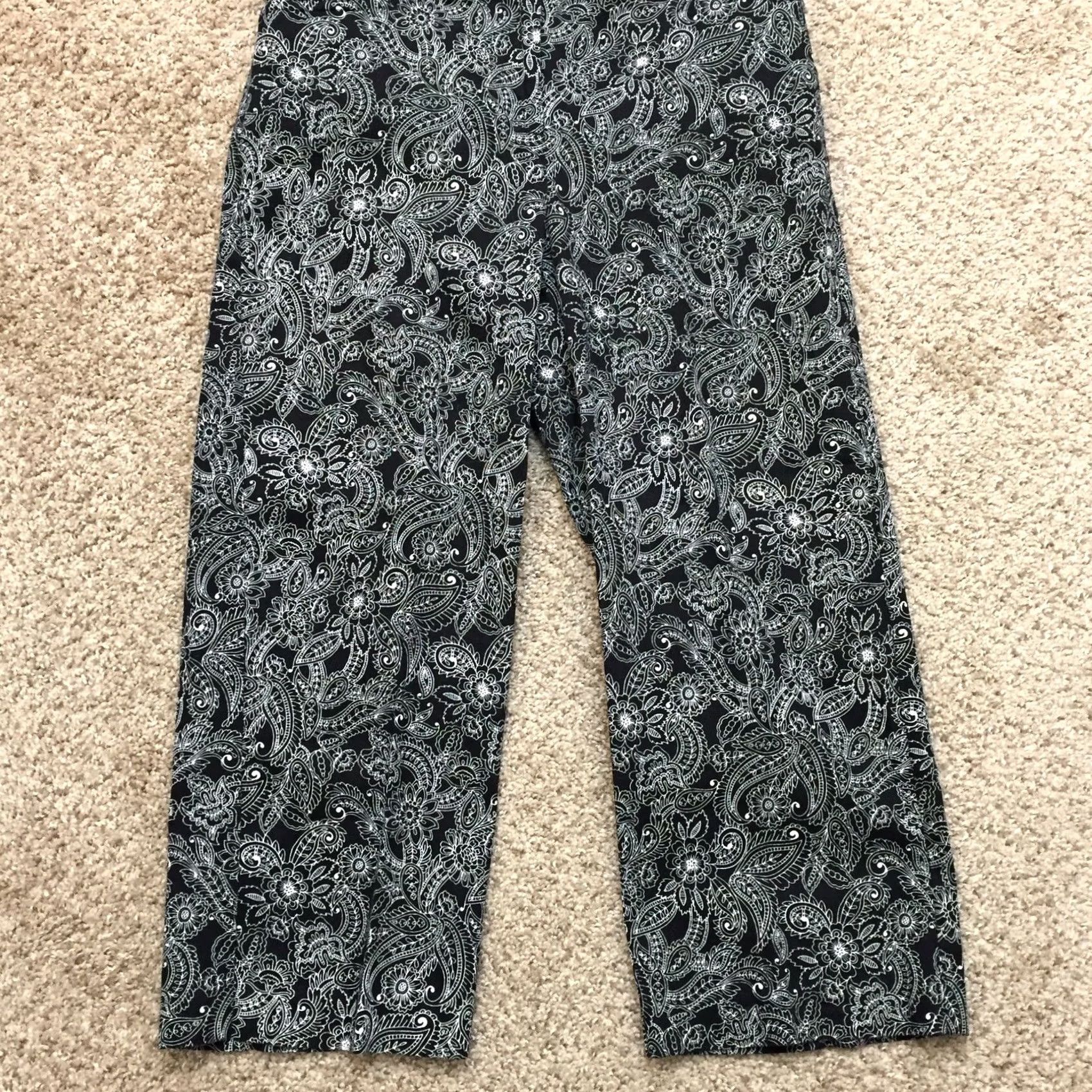 Vintage Briggs New York Pants Womens 8 Black Capri Size Paisley Size 30" / US 8 / IT 44 - 3 Thumbnail