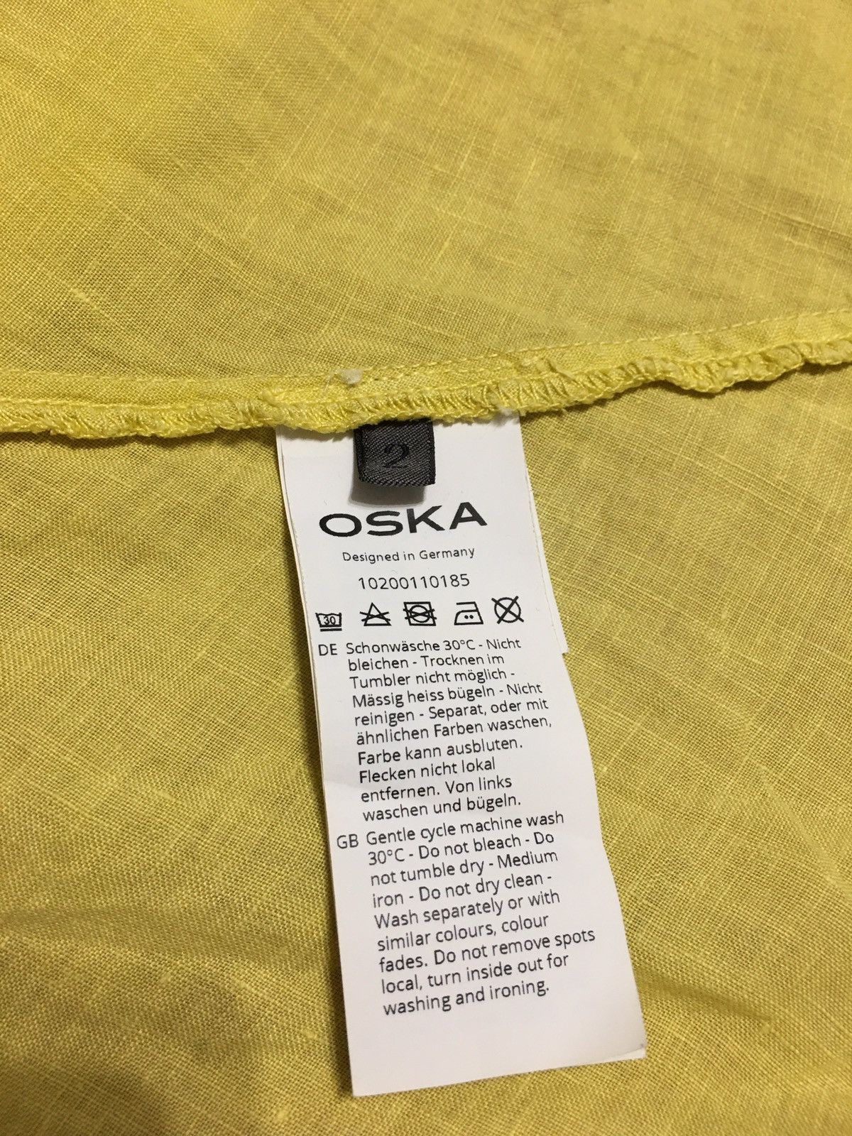 Designer OSKA Linen Yellow Designer Dress Size 2 Size M / US 6-8 / IT 42-44 - 8 Thumbnail