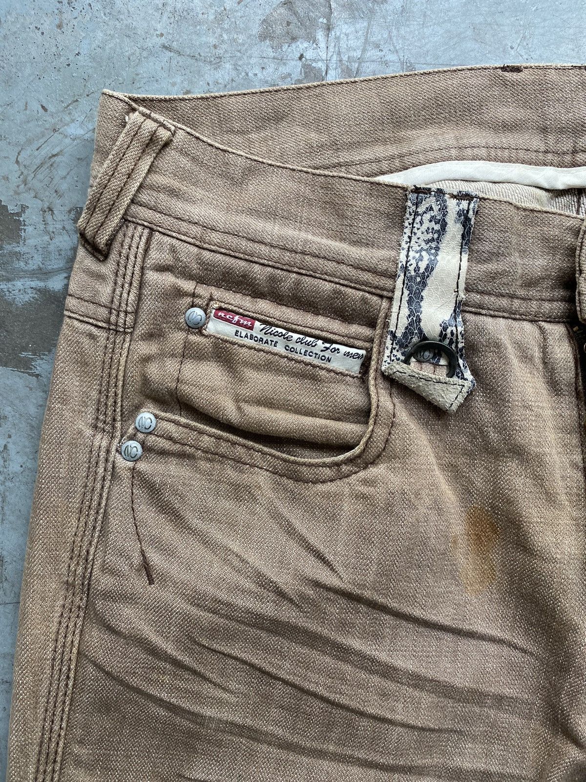 If Six Was Nine Y2k Distressed Snake Pocket Nicole Club Men Jeans Size US 32 / EU 48 - 2 Thumbnail