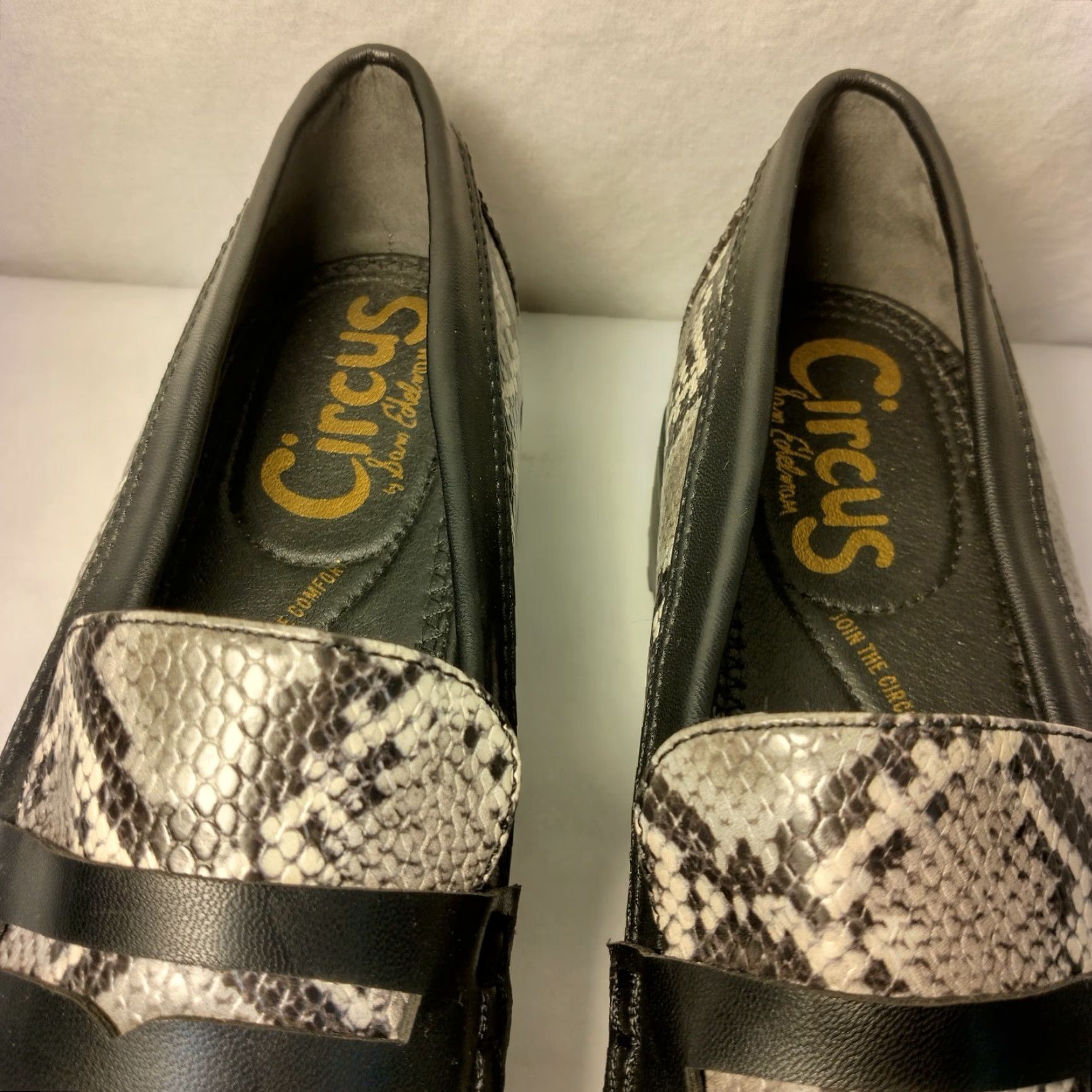 Sam Edelman Sam Edelman Circus Desmond Loafers Women 10 M Faux Snake Skin Black Gray Slip On Flat Size US 10 / IT 40 - 6 Thumbnail