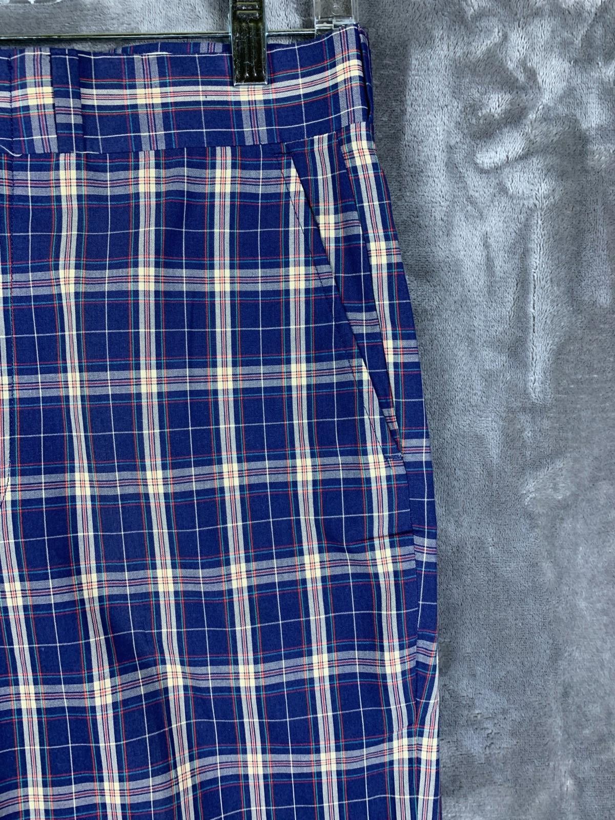 Brooks Brothers Vintage Brooks Brothers Hi Waist Dress Pants Blue Plaid (282 Size US 32 / EU 48 - 6 Thumbnail