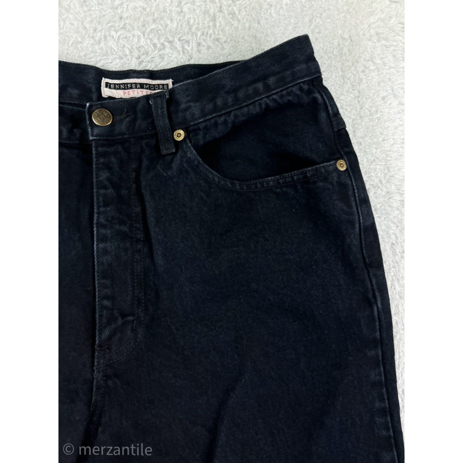 MooRER JENNIFER MOORE Jeans Womens 12 Black High Rise Straight 100% Cotton 5-Pocket Design Size 34" / US 12 / IT 48 - 7 Thumbnail