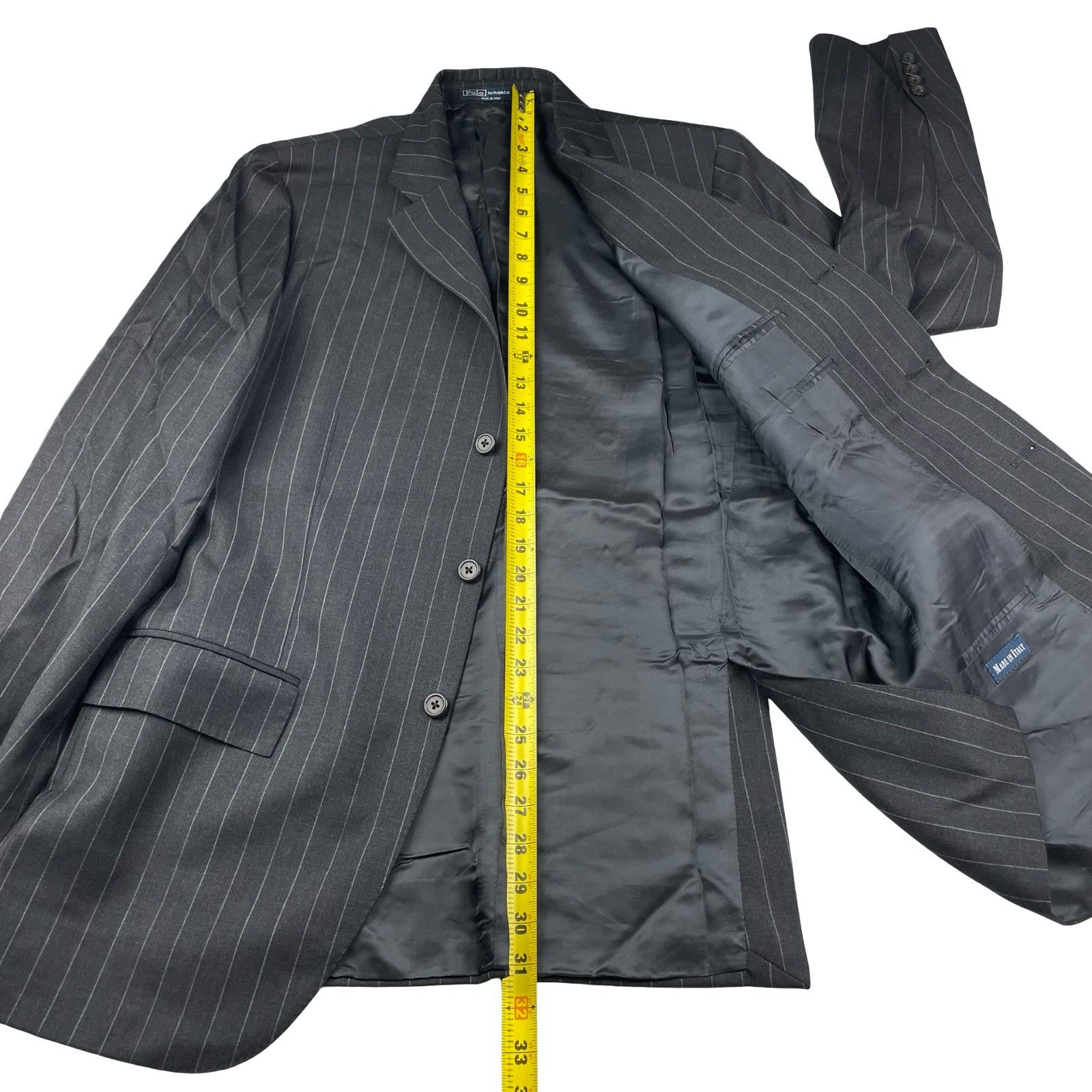 Polo Ralph Lauren VTG Polo Ralph Lauren Men’s 100% Wool 3-Button Blazer Gray S Size 42R - 9 Thumbnail