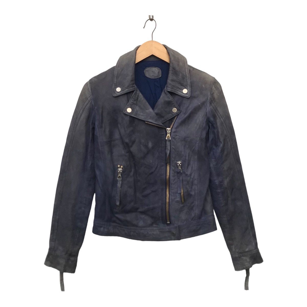 Vera Pelle Vera Pelle Women Double Collar Rockabilly Leather Jacket Size S / US 4 / IT 40 - 1 Thumbnail