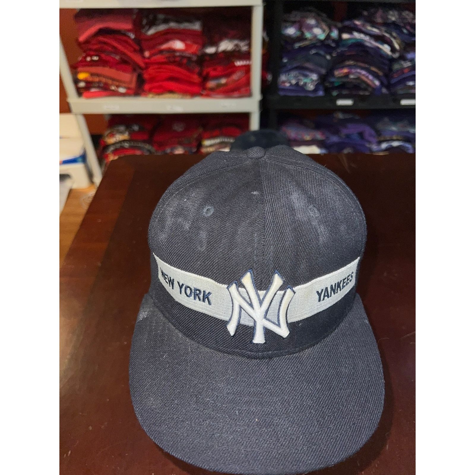 Vintage New York Yankees Hat New Era MLB Baseball Snapback Cap Faded Size ONE SIZE - 4 Thumbnail