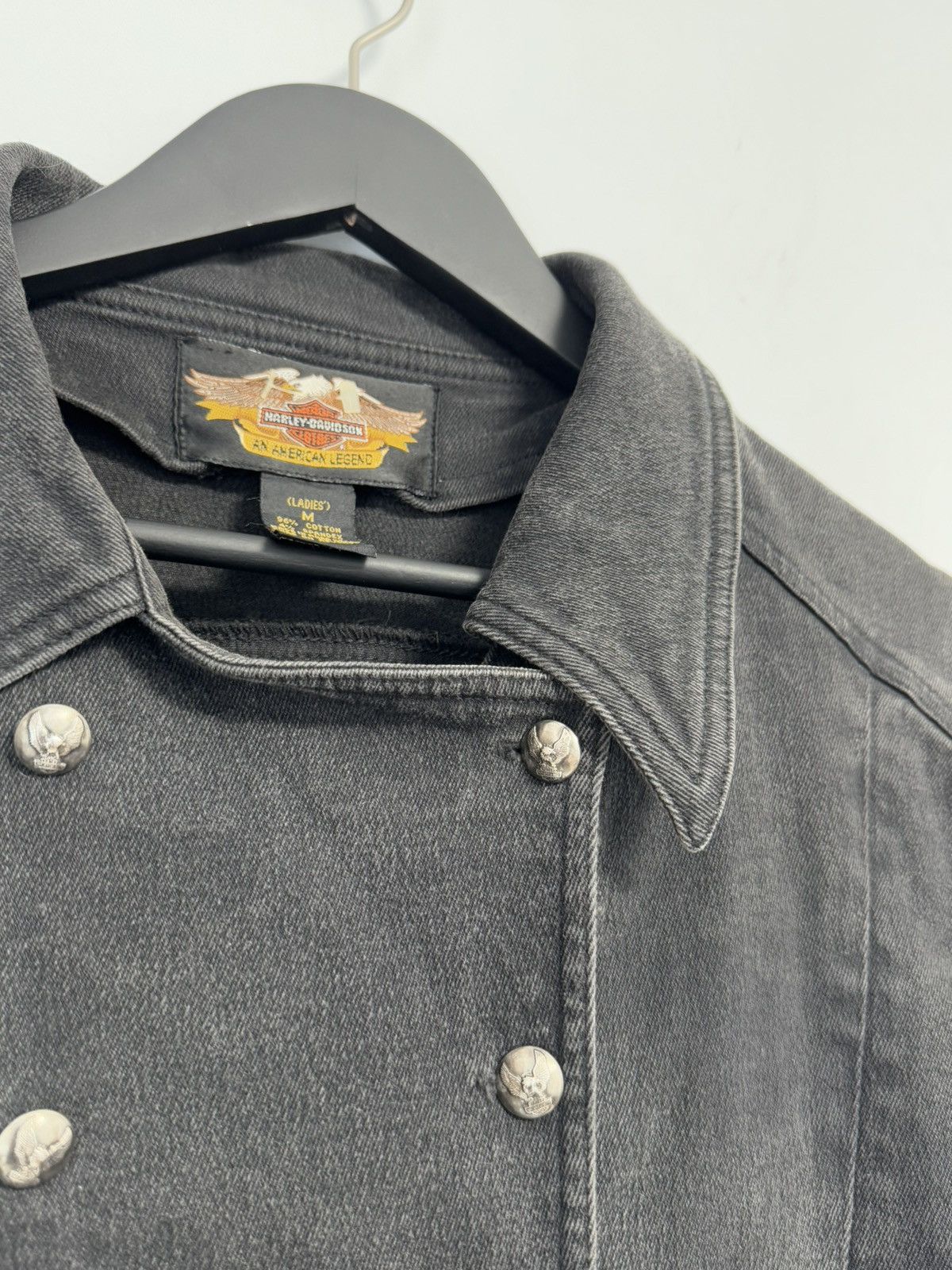 Harley Davidson HARLEY-DAVIDSON VTG FADED JEAN JACKET DOUBLE BREASTED Size M / US 6-8 / IT 42-44 - 7 Thumbnail