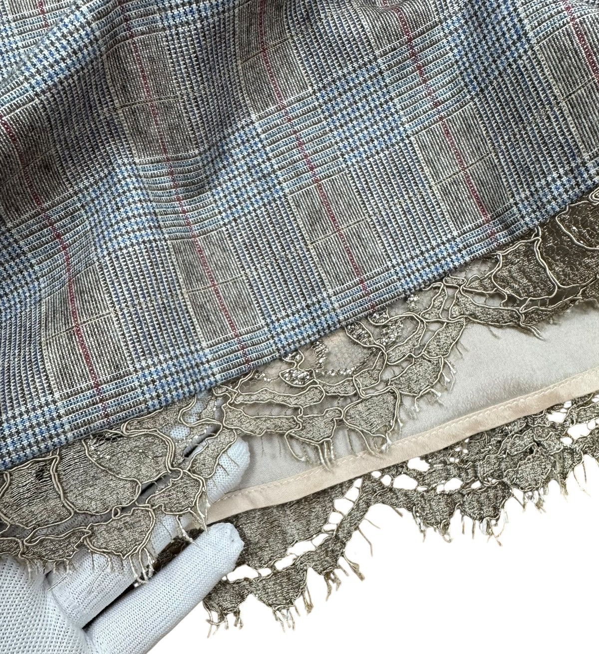 Blumarine Blumarine Plaid Long Skirt Wool with Lace size IT40 Size 27" / US 4 / IT 40 - 13 Thumbnail