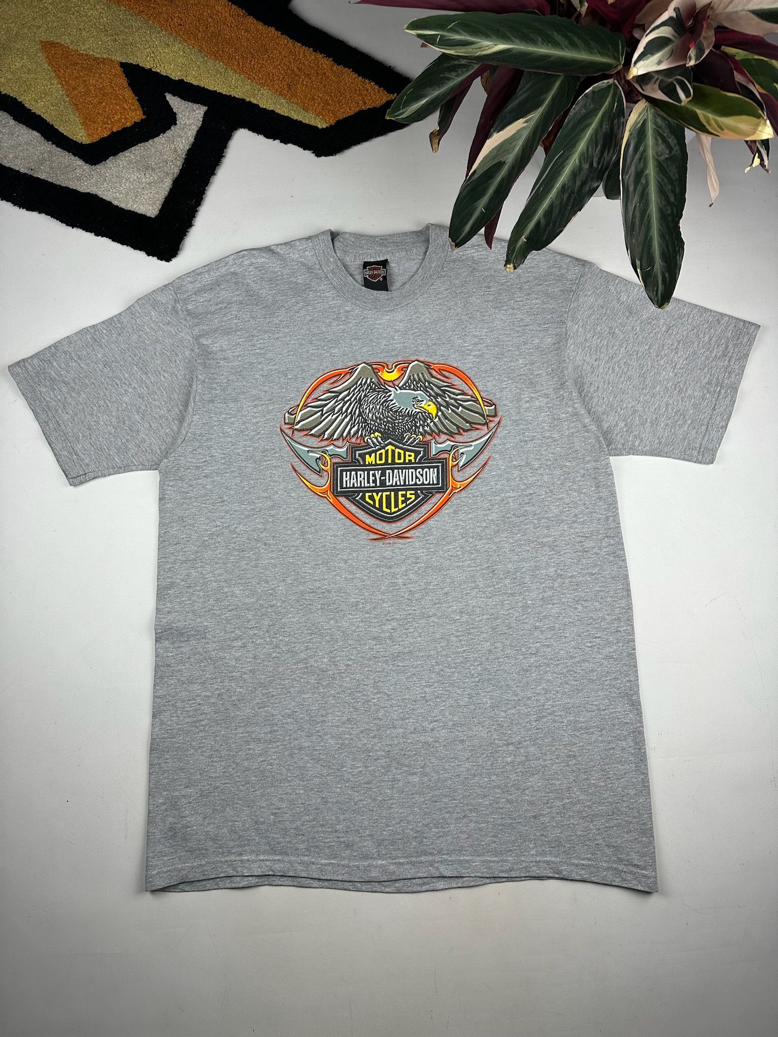 Harley Davidson VTG Y2K Harley Davidson Eagle Flames T-Shirt 90s Size US XL / EU 56 / 4 - 1 Thumbnail