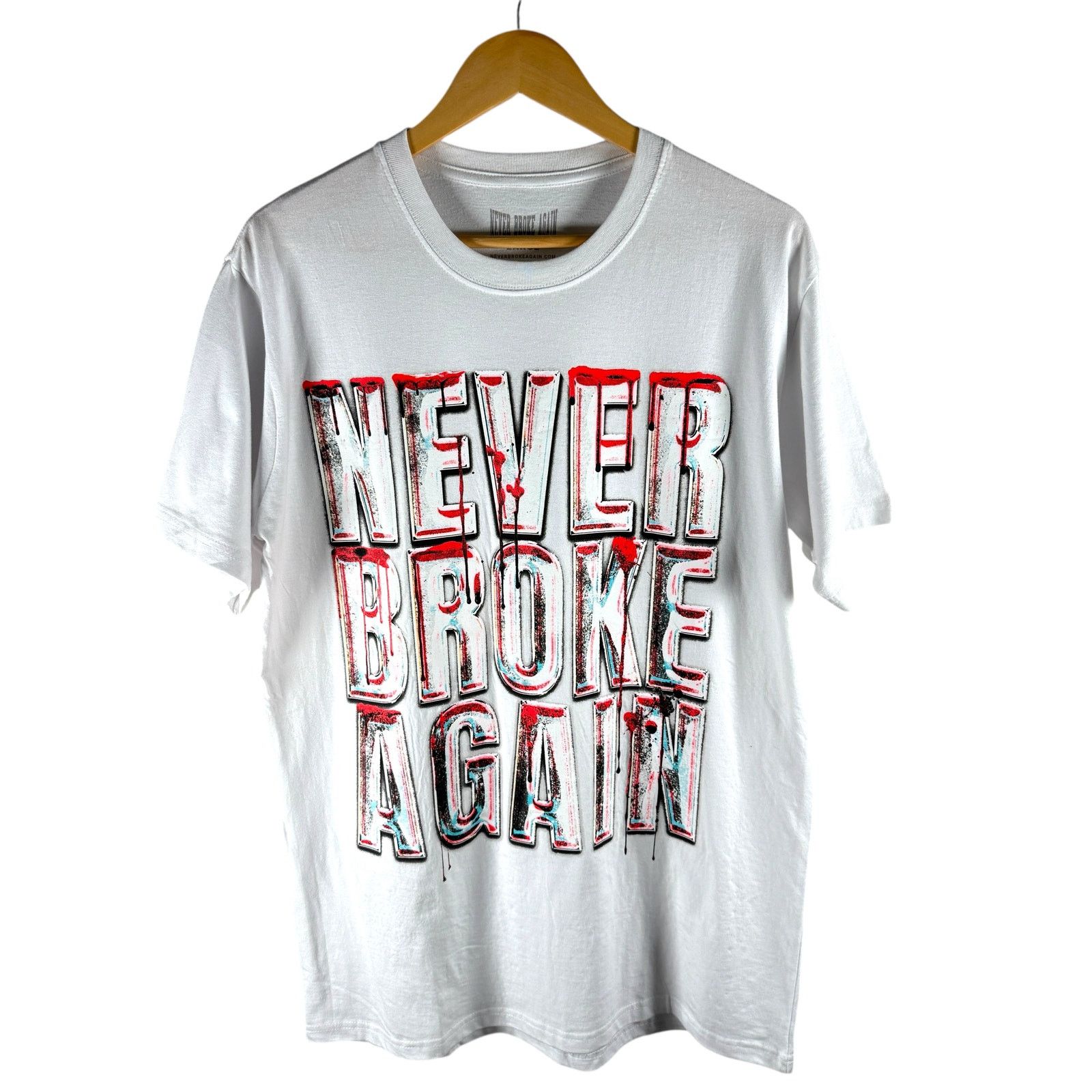 Other Never Broke Again Blood Dripped Logo T-shirt Mens L - Punk Size US L / EU 52-54 / 3 - 1 Thumbnail