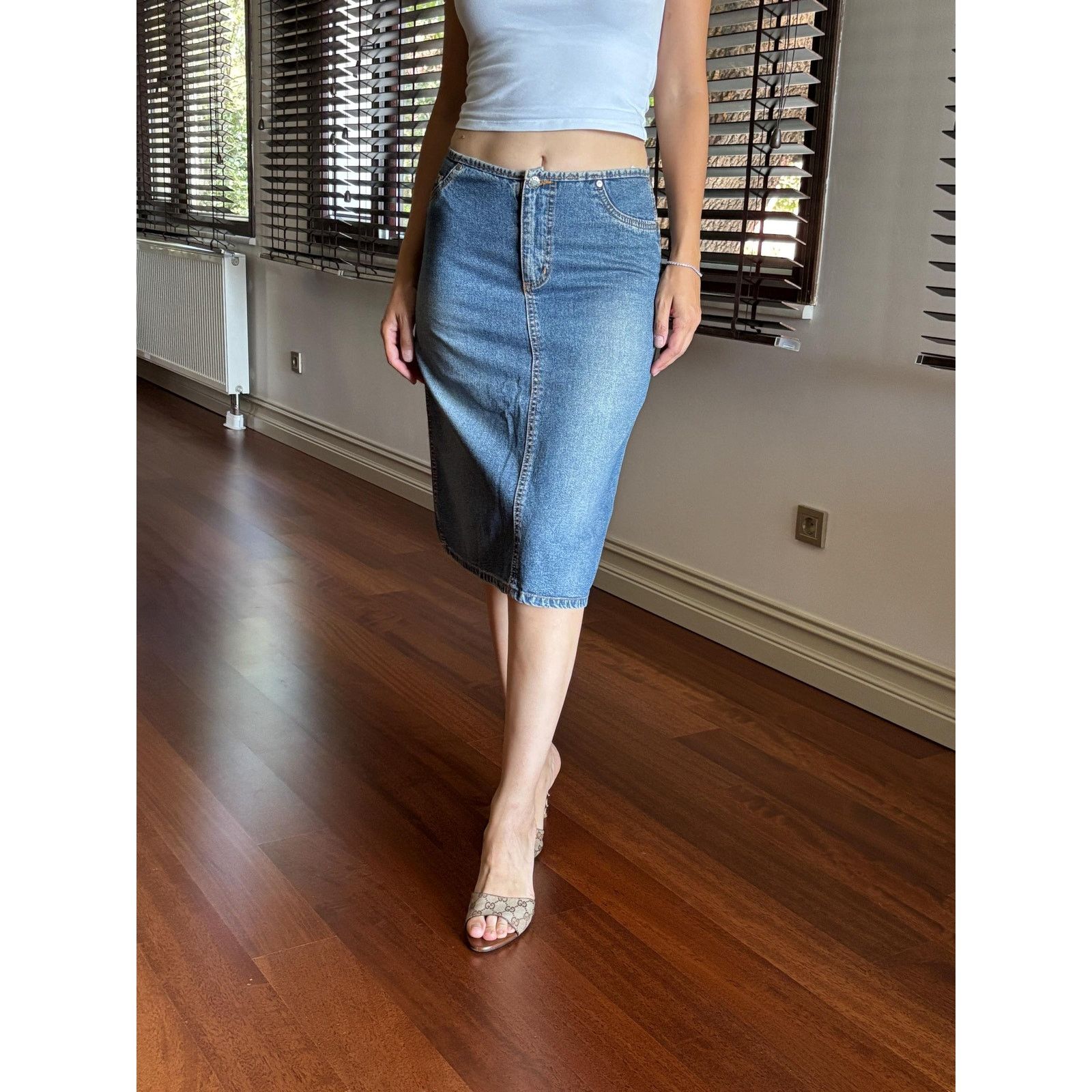 Guess × Vintage Vintage Guess USA Denim Skirt Sz 32 Y2K 90s Rare Archive Size 32" / US 10 / IT 46 - 2 Thumbnail