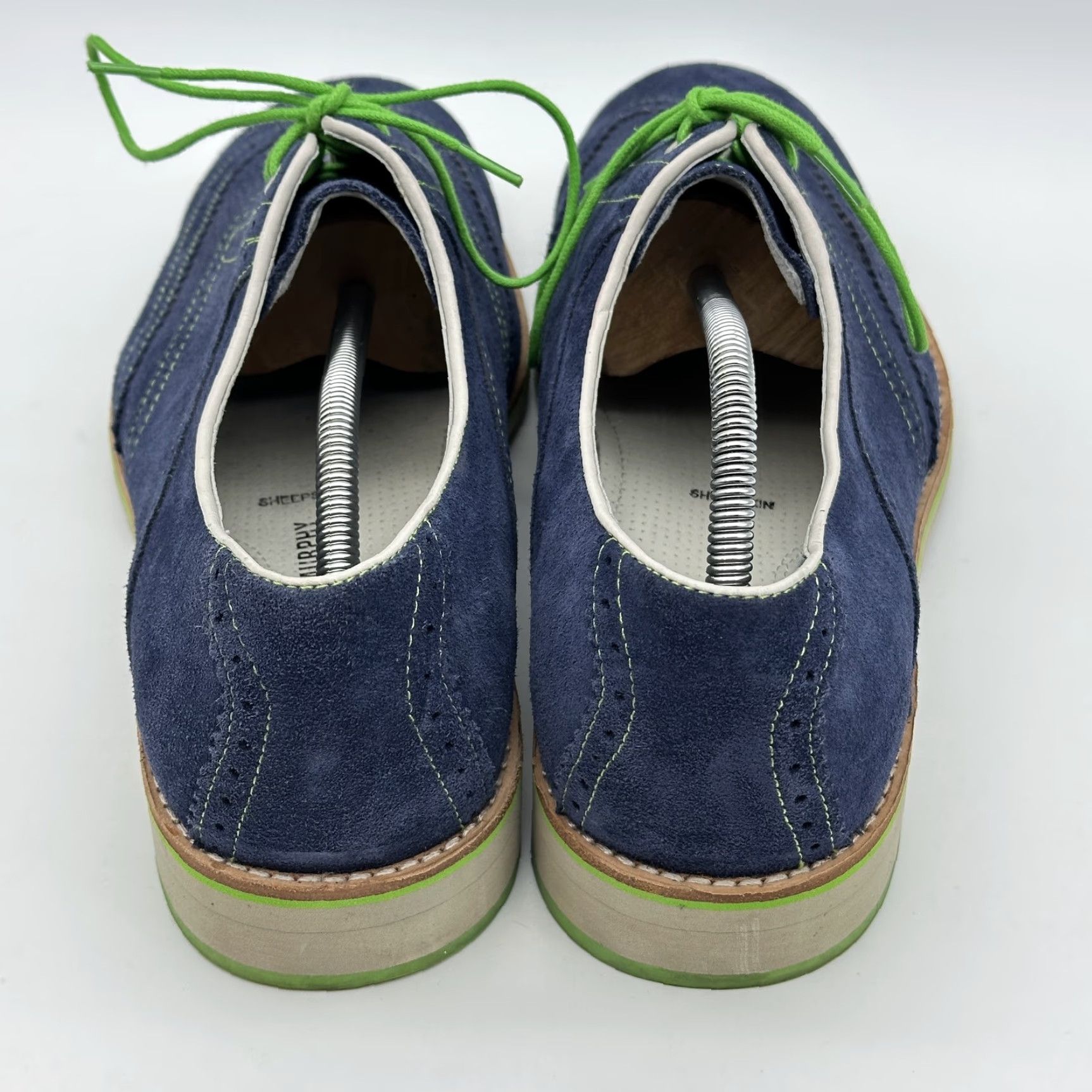 Johnston & Murphy Johnston & Murphy Mens 11 M Blue Suede Wingtip Derby Flex Oxford Shirt? Size US 11 / EU 44 - 3 Thumbnail