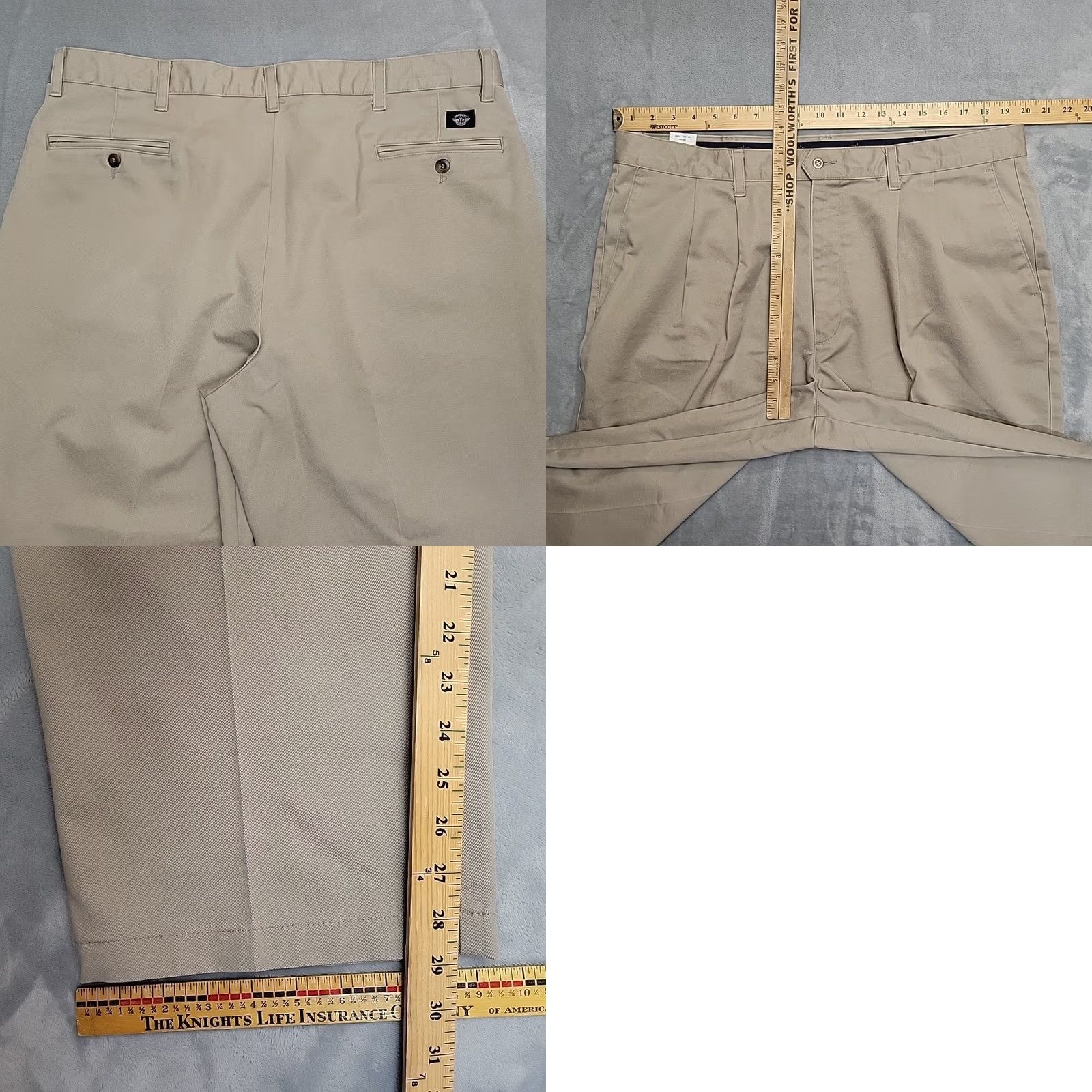 Dockers VINTAGE Dockers Pants Mens 40x29 Khakis Twill Chino Pleated 100% Cotton Beige Pants Mens 40 Regular Straight Pocket Slit Baggy Boys Womens Size US 40 / EU 56 - 8 Thumbnail