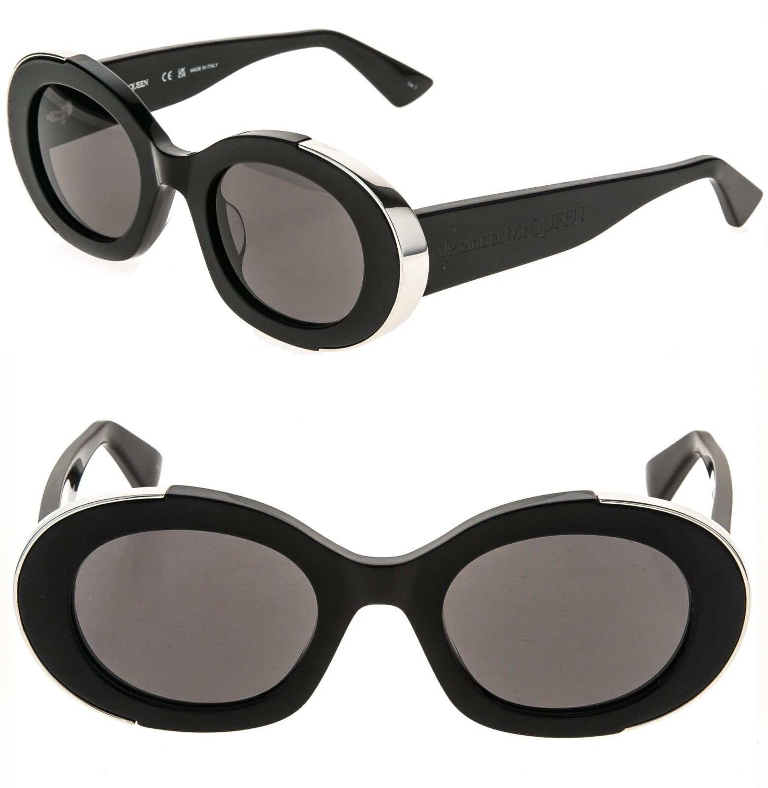 Alexander McQueen ALEXANDER MCQUEEN AM0445S 0445 Black Fashion Sunglasses 001 Size ONE SIZE - 1 Thumbnail