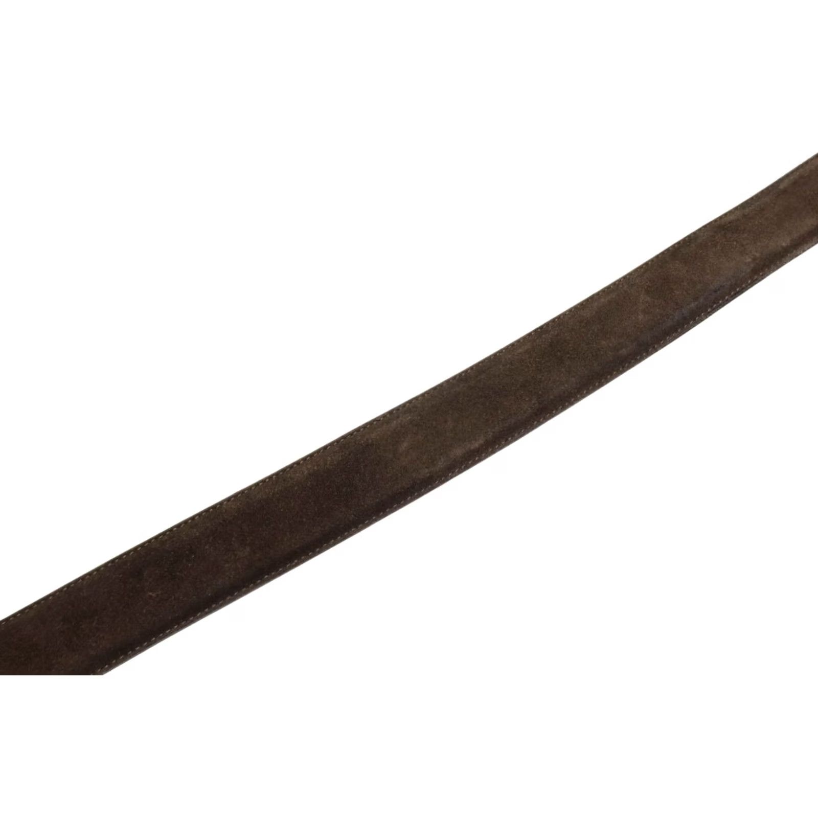 Suitsupply Suitsupply Belt Men 105/42 Real Leather Suede Look Square Buckle Brown Belt Size ONE SIZE - 5 Thumbnail