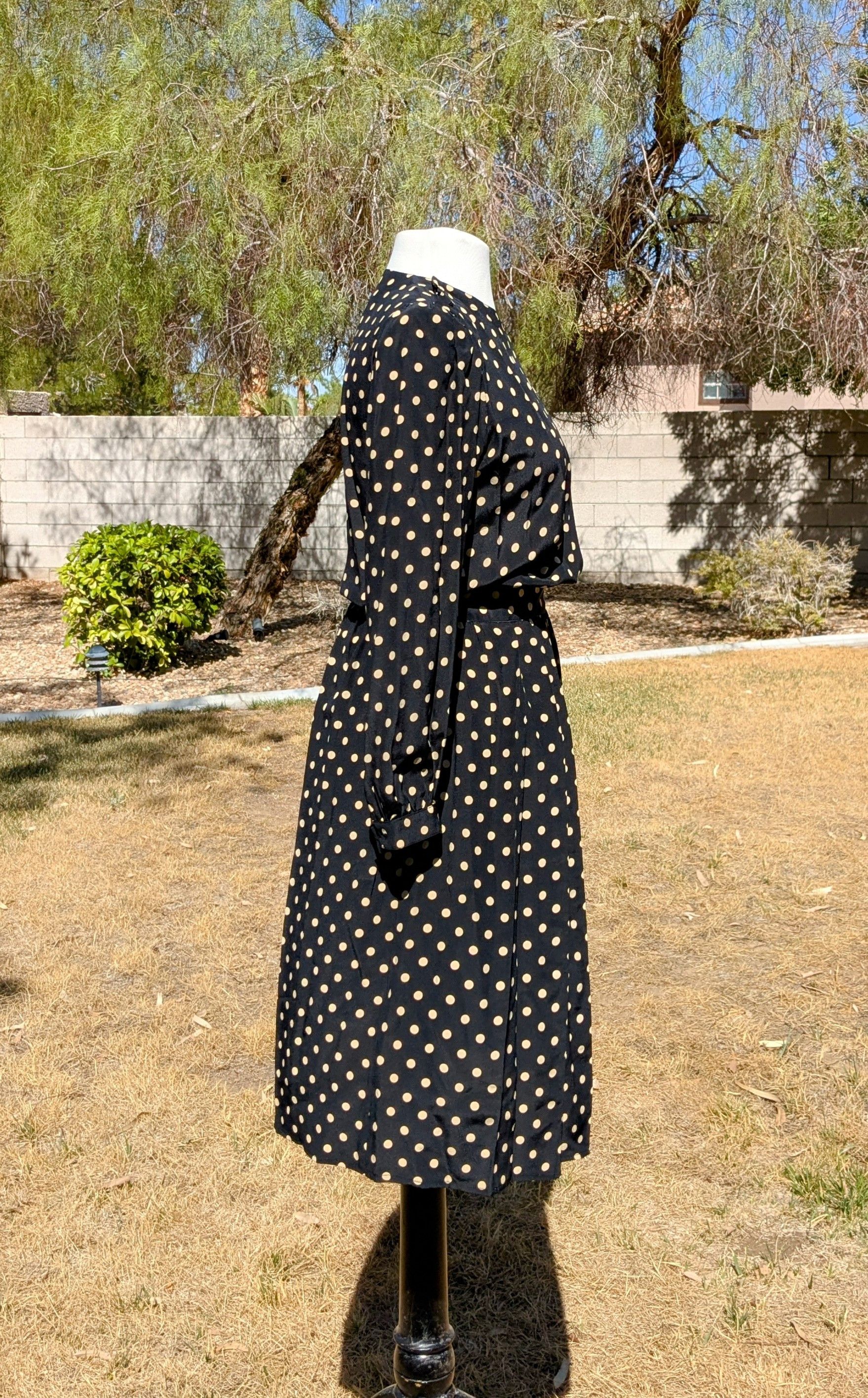 Vintage A-Line 1980Charles Bianco Italian Collection Polka Dot Dress Size M / US 6-8 / IT 42-44 - 4 Thumbnail