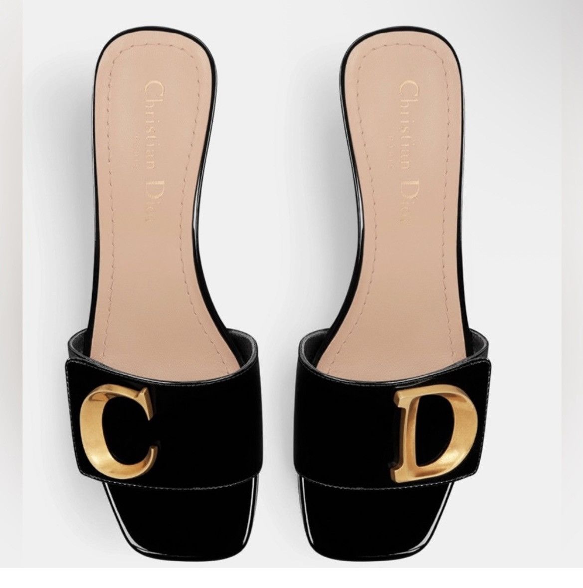 Dior Dior C'EST DIOR HEELED SLIDE Black Patent Calfskin Size US 7 / IT 37 - 4 Thumbnail
