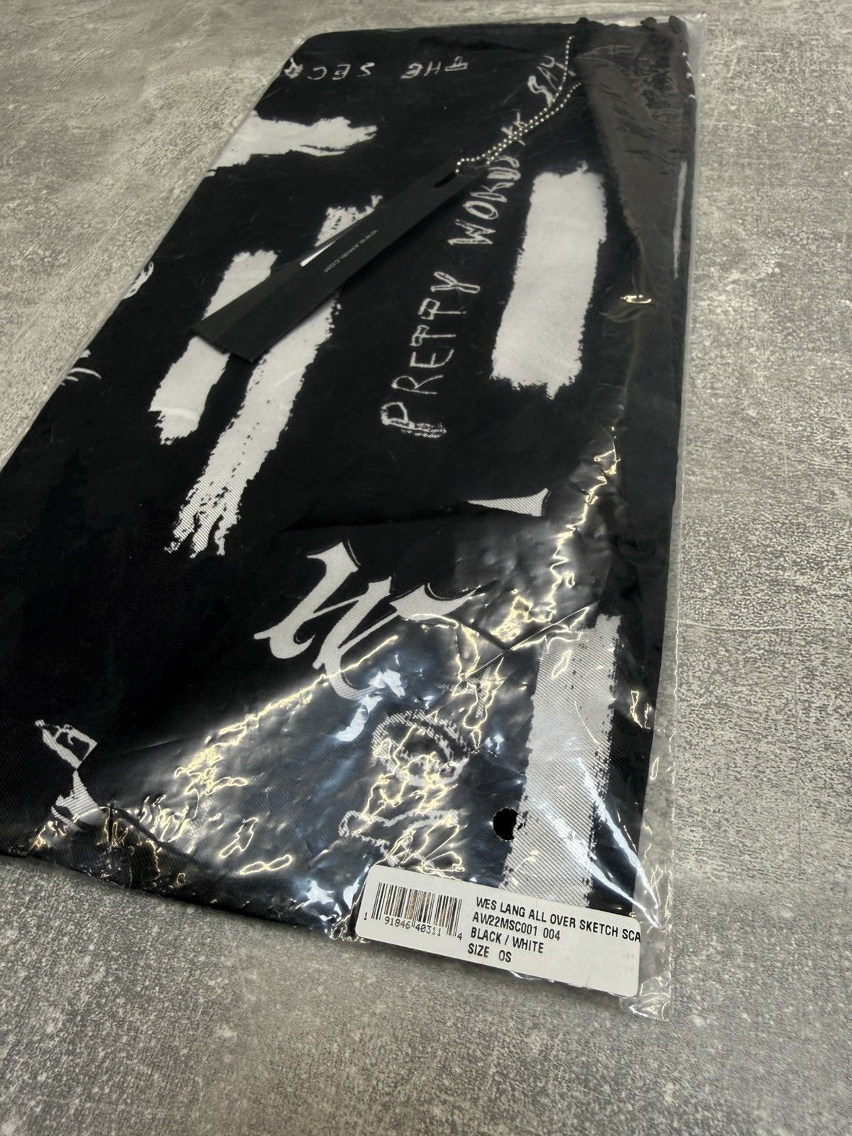 Amiri × Wes Lang All Over Sketch Silk Scarf Black. BNWT. RRP $770 Size ONE SIZE - 6 Thumbnail