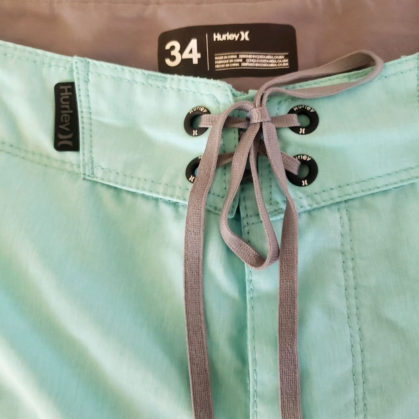 Hurley Hurley Board Shorts Mens 34 Blue Aqua Quick Dry Pocket Surf Beach Laundry Lightweight Pocket Back Drawstring Regular 34 Mens Size US 34 / EU 50 - 4 Thumbnail