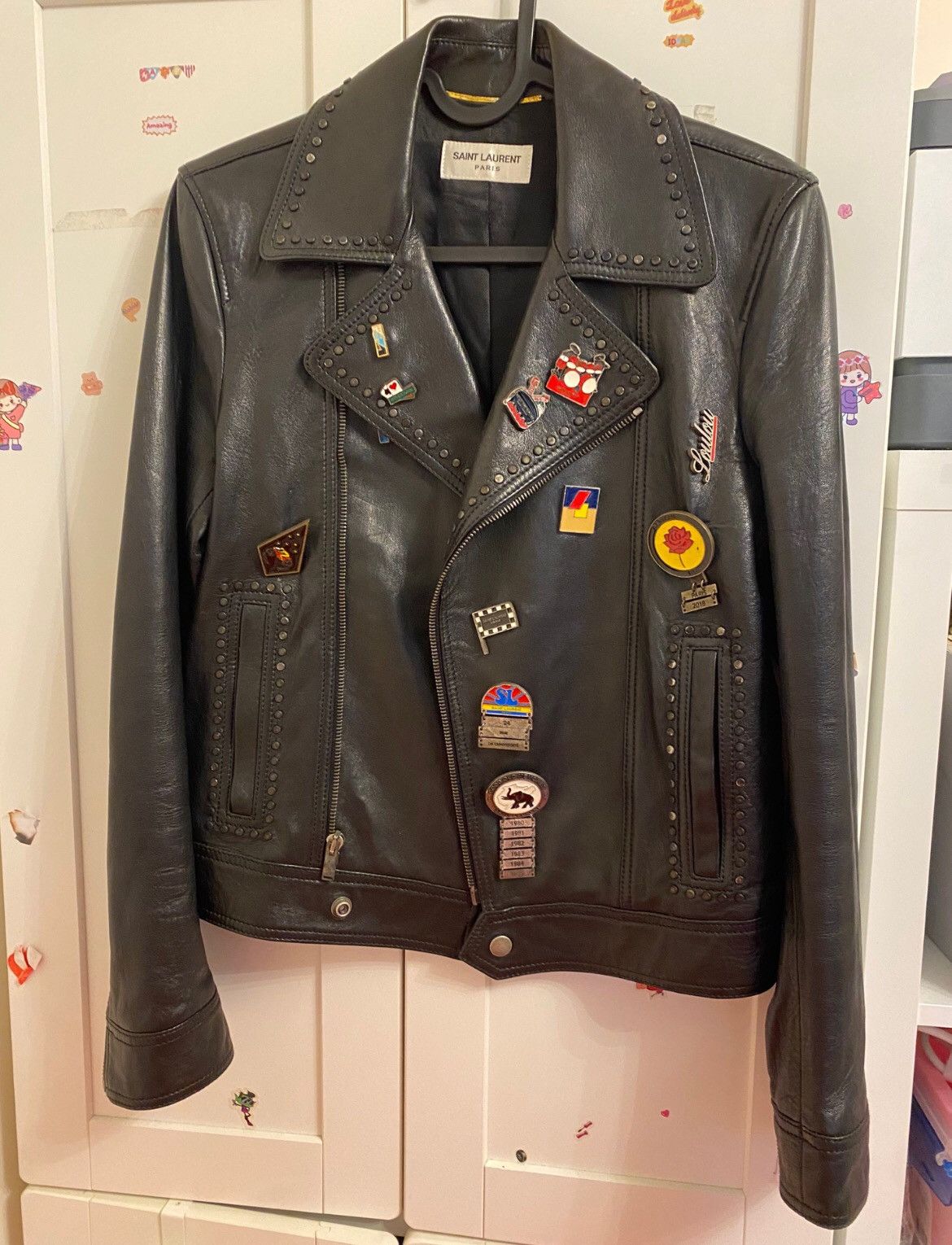 Saint Laurent Paris Saint Laurent badge leather jacket F36 Size XS / US 0-2 / IT 36-38 - 1 Preview