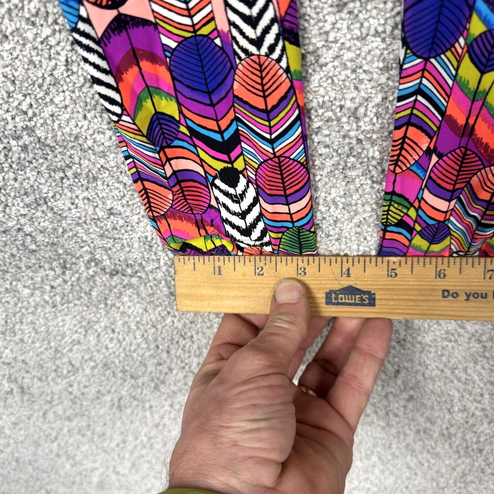 Swims B Swim XS Multicolor Cinchy Party Pant Leggings Geometric Feather Pattern Jogger Style Party Casual Womens XS Size 26" / US 2 / IT 38 - 5 Thumbnail