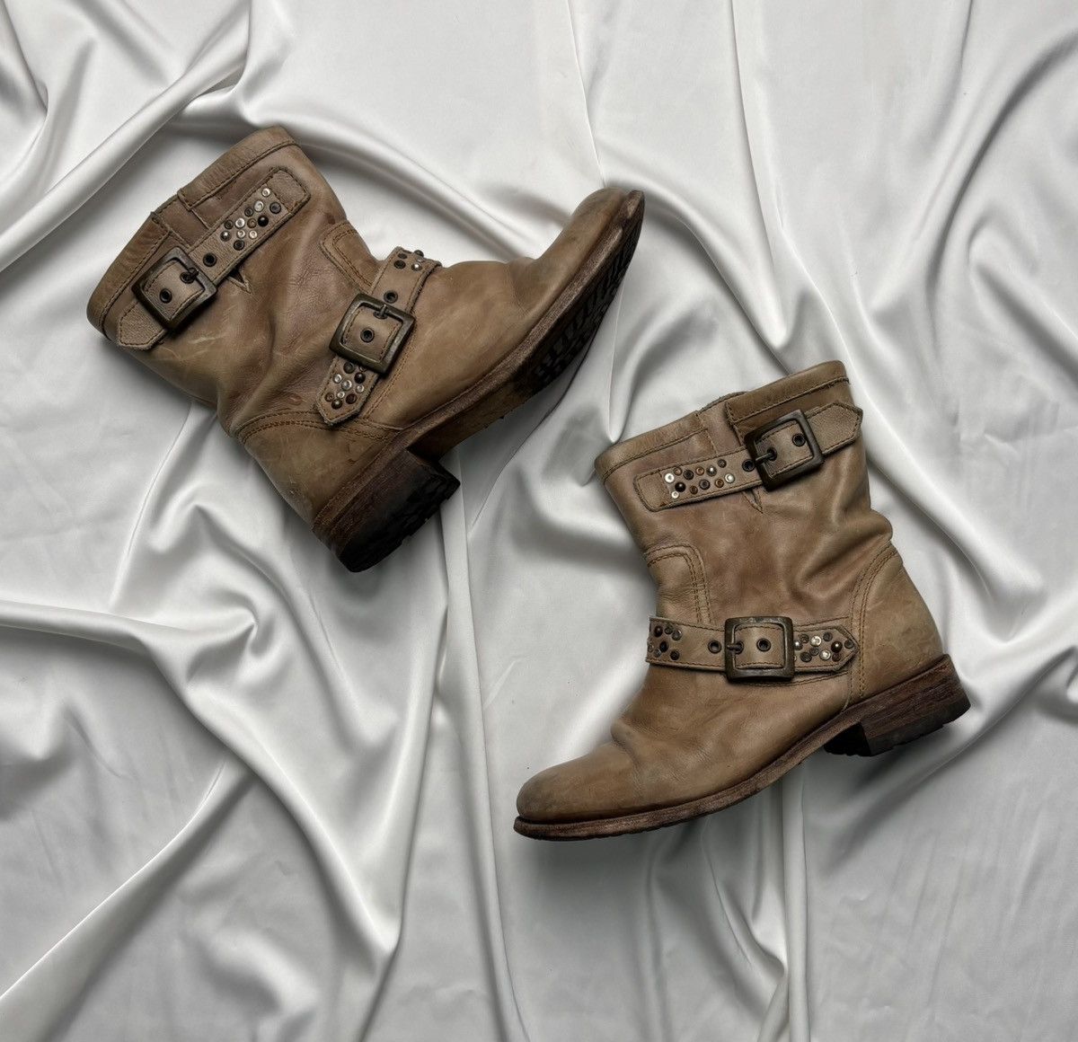Sendra Sendra belted studded platform leather boots Size US 8 / IT 38 - 1 Thumbnail