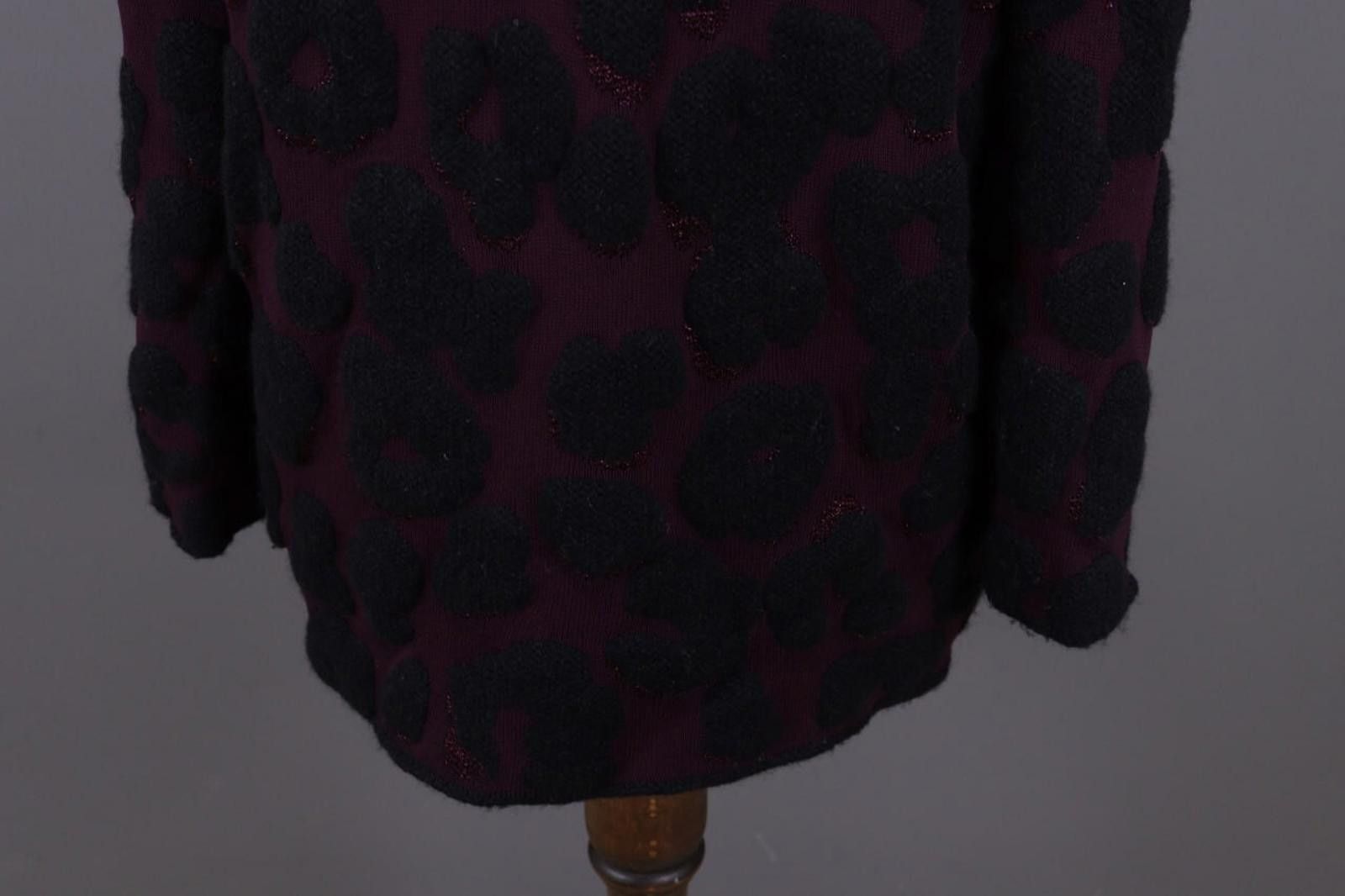 Designer Marc Cain Purple Alpaca Wool Animals Cardigan Sweater Size 3 Size M / US 6-8 / IT 42-44 - 12 Thumbnail