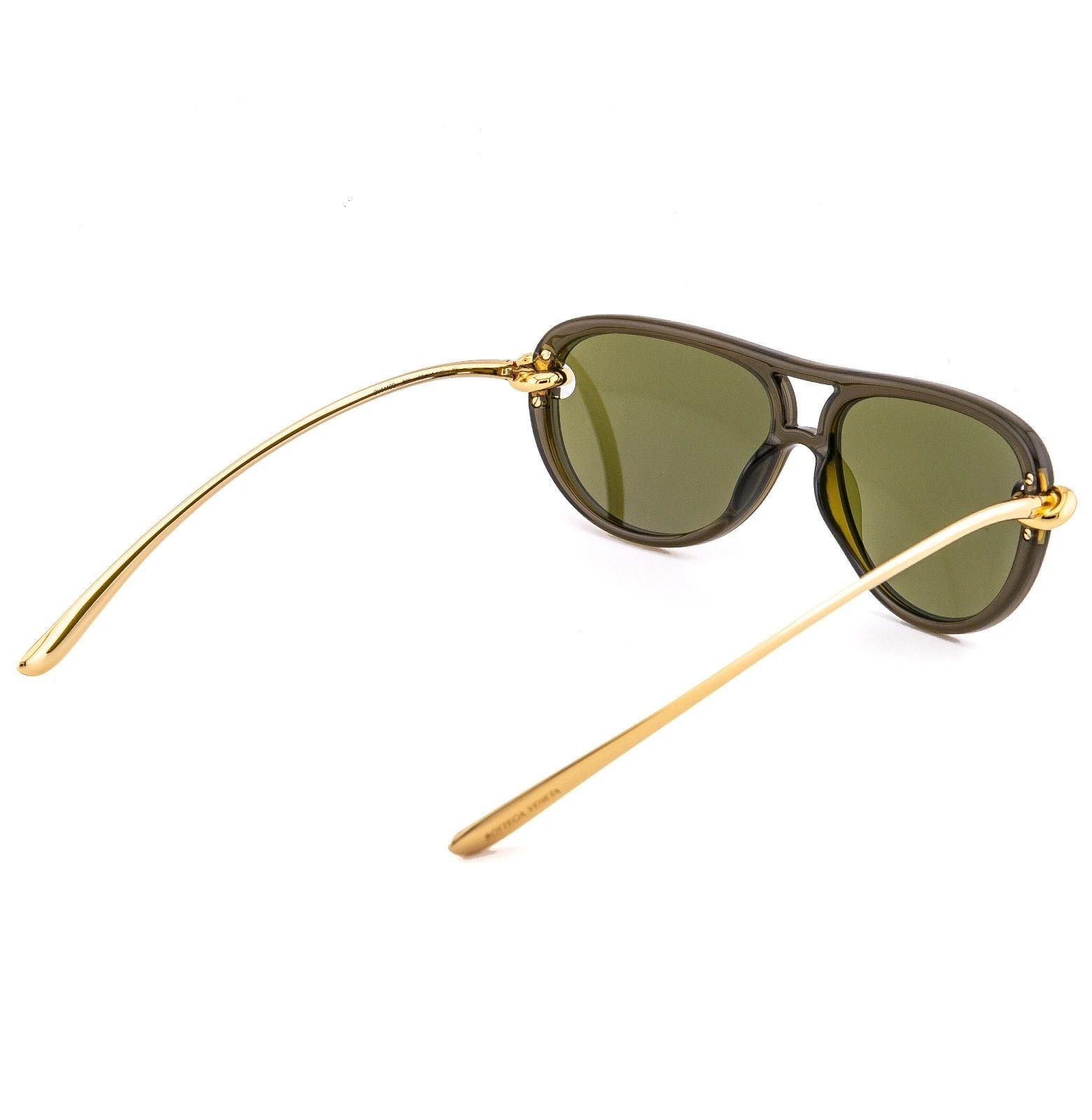 Bottega Veneta BOTTEGA VENETA 1418 KNOT Pilot BV1418S Gold Green Unisex 003 Size ONE SIZE - 3 Thumbnail