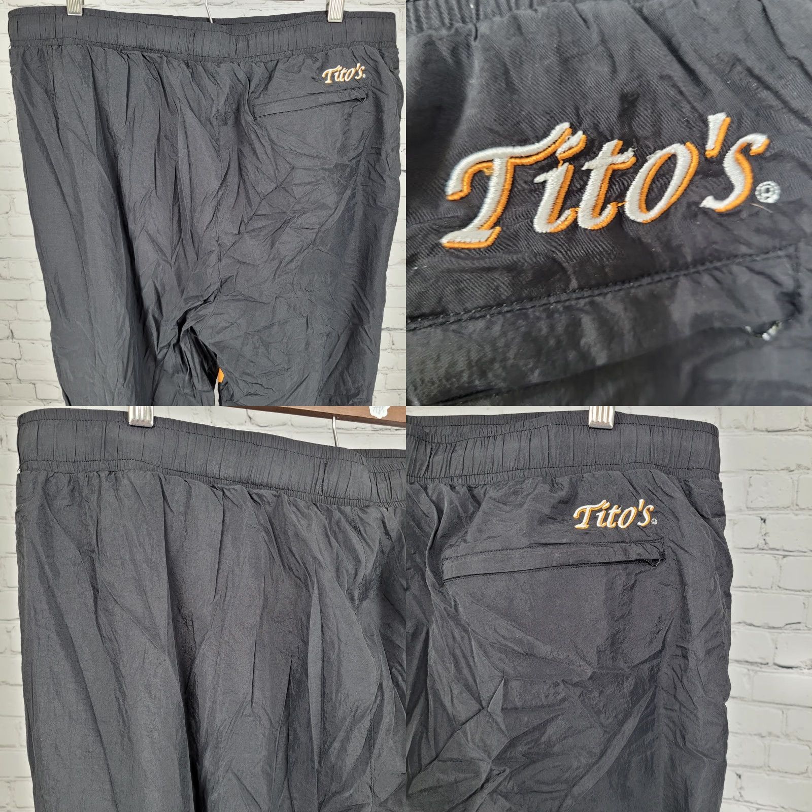 Prince VINTAGE Prince Tito’s Vodka Nylon Jogger Pants Black 2XL Men Size US 39 - 8 Thumbnail