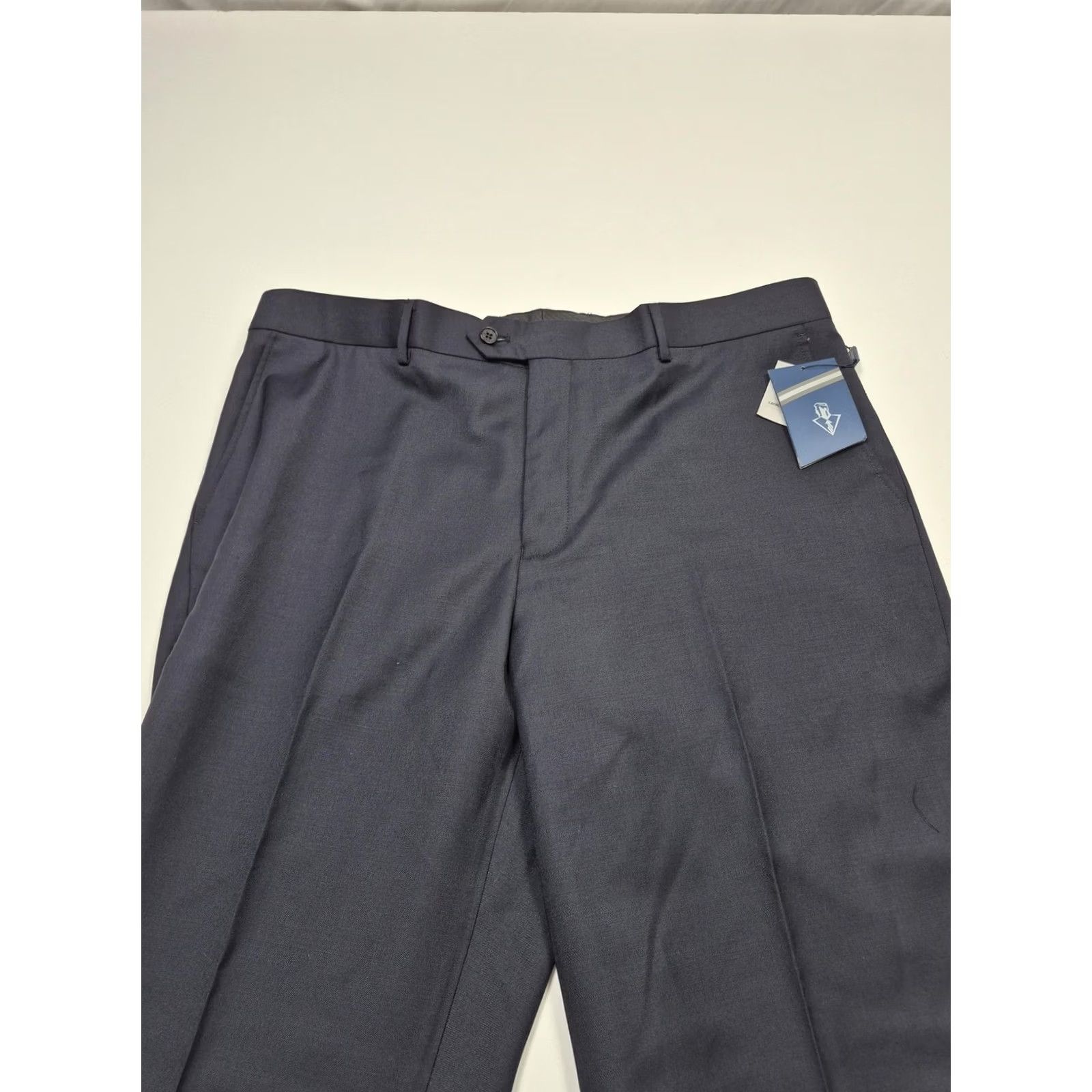 Valentino Leonardo Valenti Suit Pants Mens 40x34 Blue Wool Flat Front Unhemmed NWT 2 Piece Formal Wool Dress Pants Mens Blue 40W/40 Size 40R - 2 Thumbnail