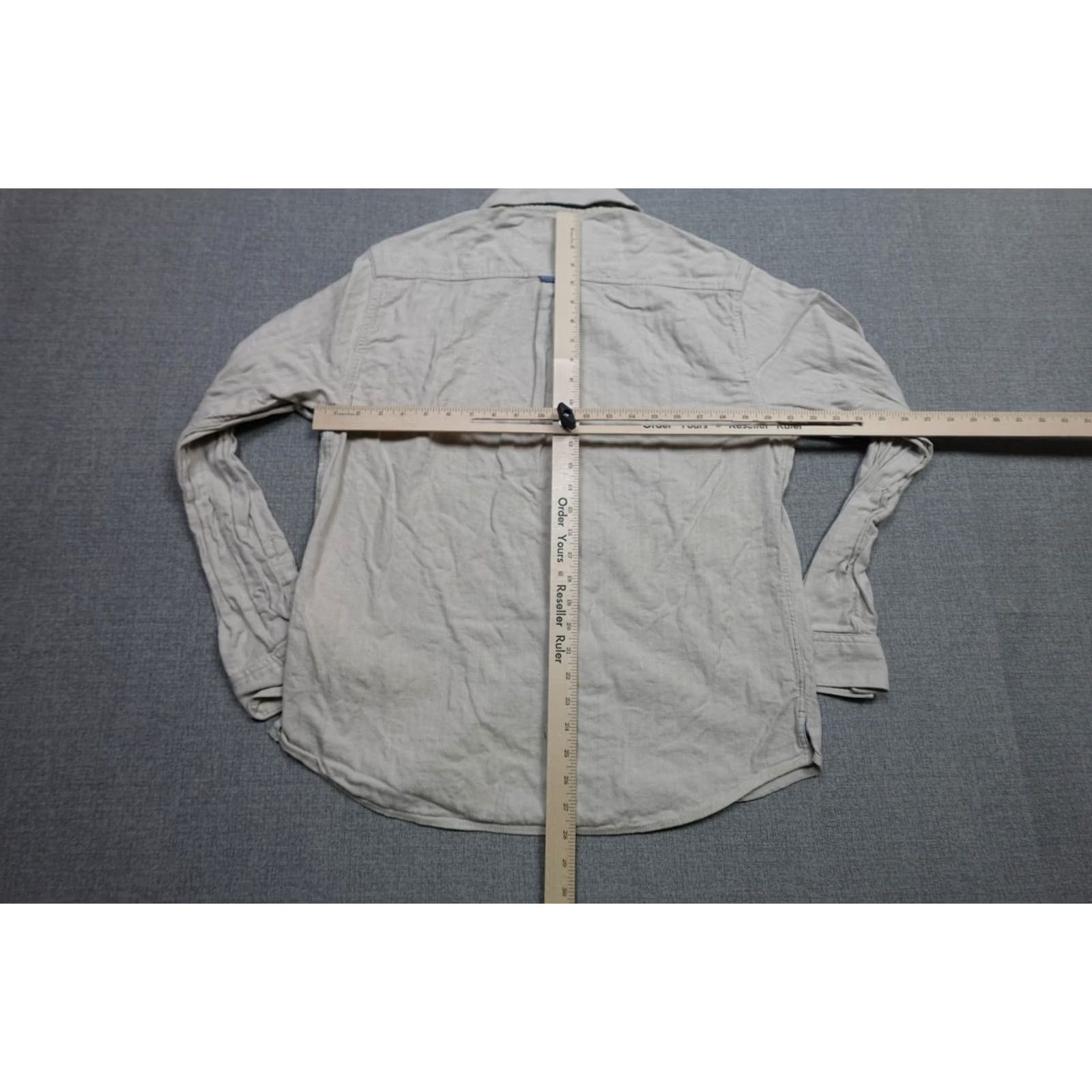 Carbon2Cobalt Carbon2Cobalt Shirt Mens Medium Beige Solid Long Sleeve Button Up Linen Cotton Size US M / EU 48-50 / 2 - 5 Thumbnail