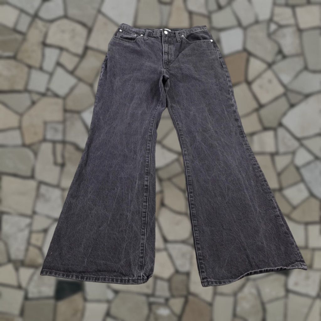 Madewell Jeans Womens 30 Black Denim Baggy Flare Loose Fit High Rise Pants