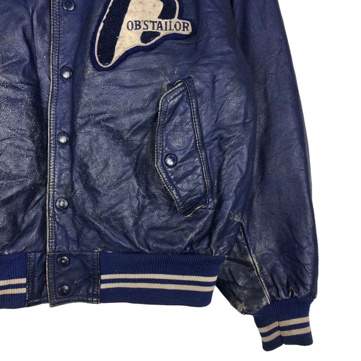 Vintage 🔥VINTAGE LEATHER STADIUM JUMPER JACKET BOB’S TAILOR BIG LOGO Size US M / EU 48-50 / 2 - 9 Thumbnail