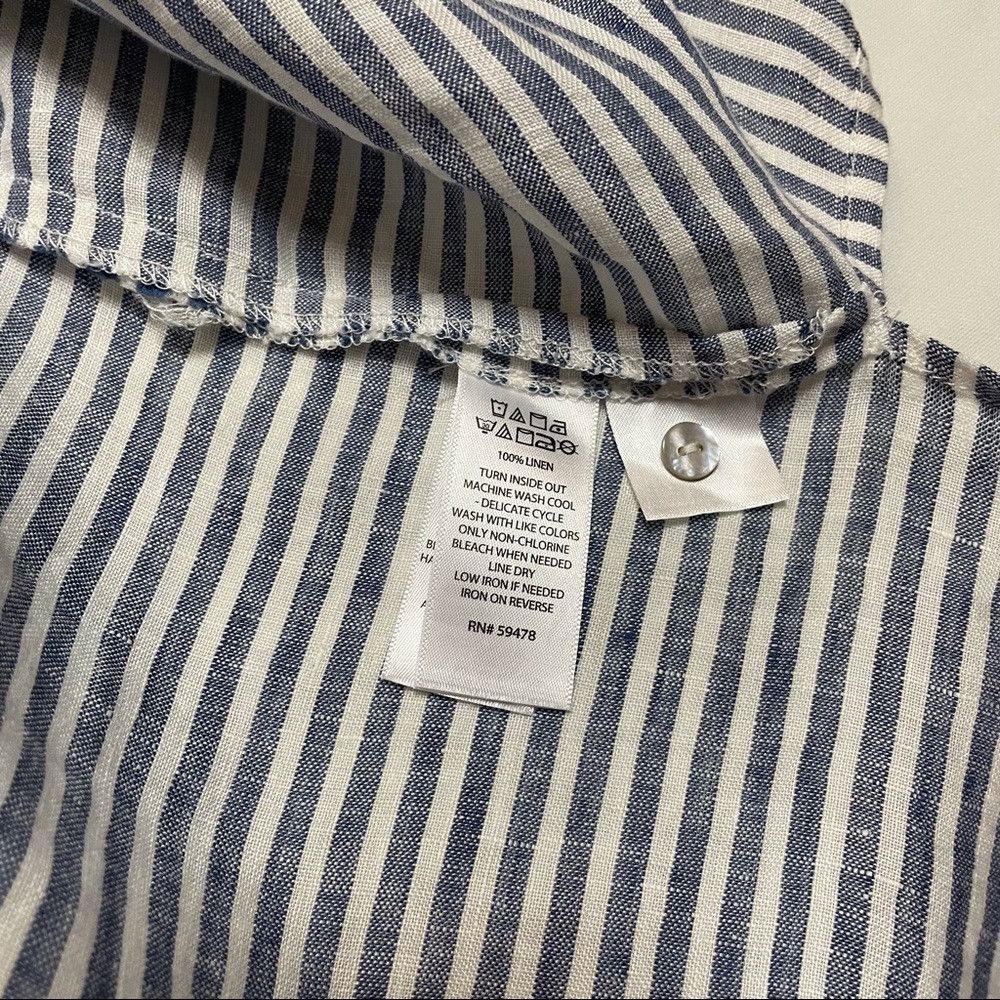 Elie Tahari NWT New Tahari Linen Striped Button Sleeveless Shirt Size S Size S / US 4 / IT 40 - 8 Thumbnail