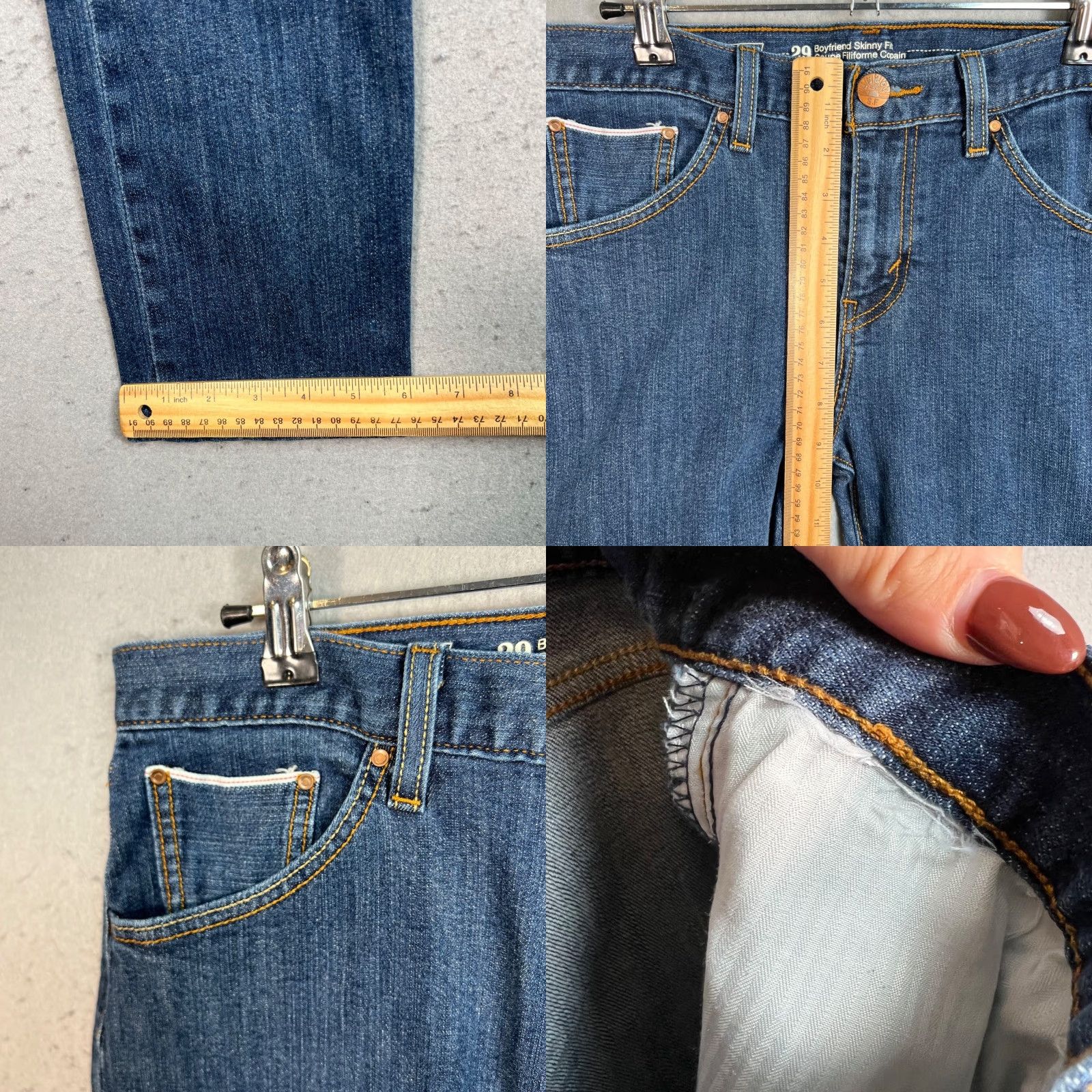 Levi's Levi's Womens Jeans 29 Boyfriend Skinny Fit Blue Medium Wash Denim Pants Adult Womens 29 Blue 5-Pocket Design Inseam 25 Jeans Mens Womens Girls Size 29" - 8 Thumbnail