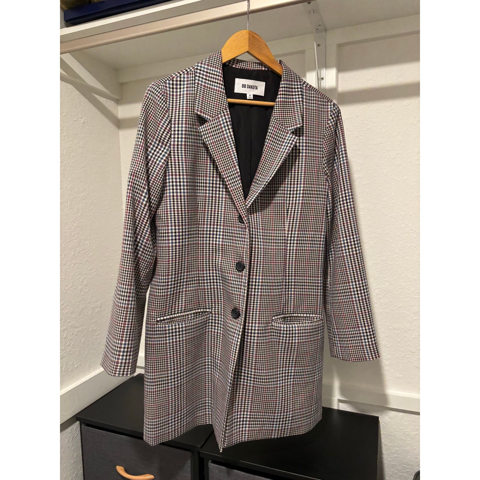 Steve Madden NWOT STEVE MADDEN Bb Dakota Plaid Longline Blazer Sz M Size M / US 6-8 / IT 42-44 - 5 Thumbnail