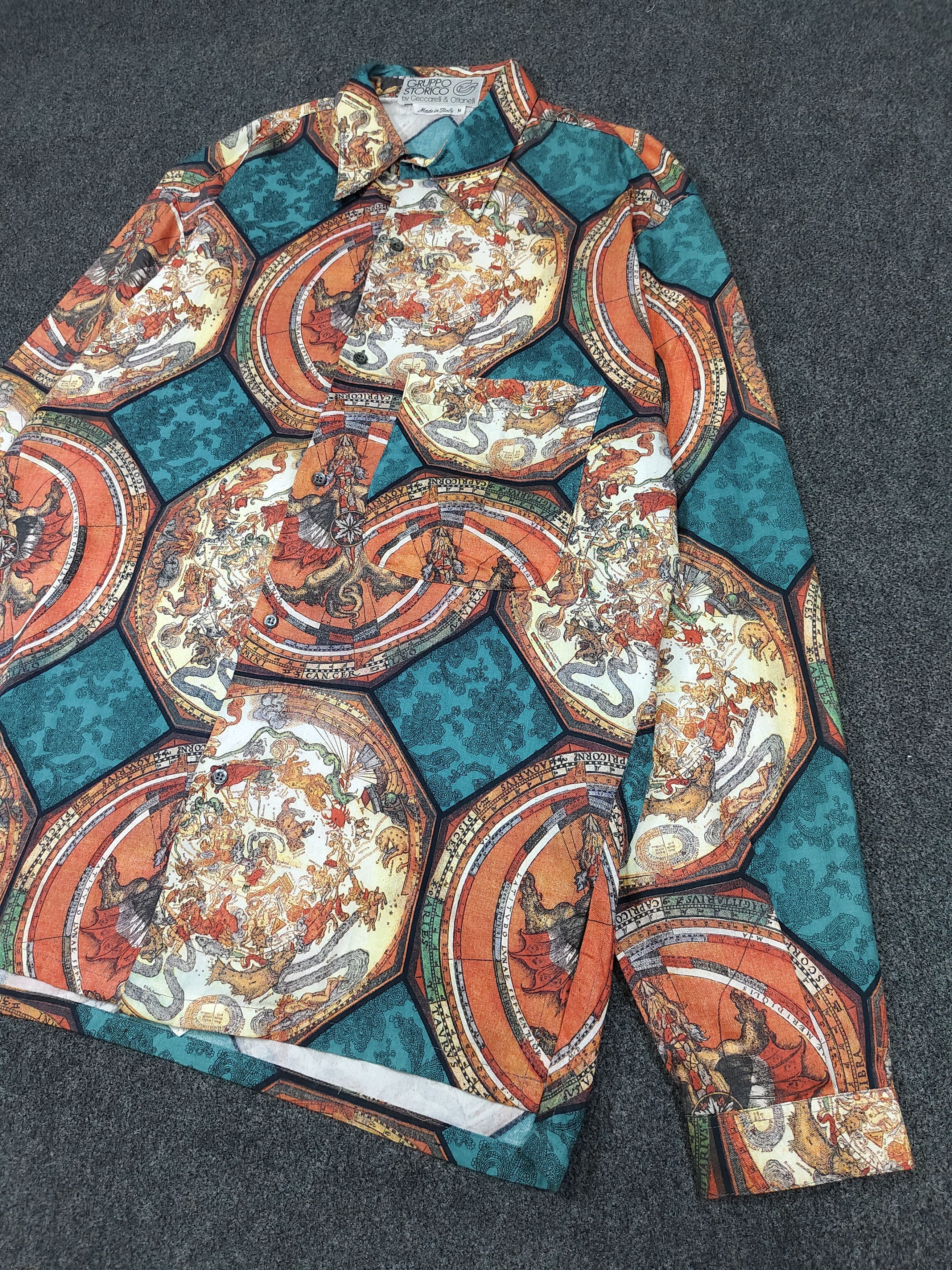 Vintage 90s Gruppo Storico- Rare Design Renaissance Zodiac Art Shirt Size US L / EU 52-54 / 3 - 3 Thumbnail