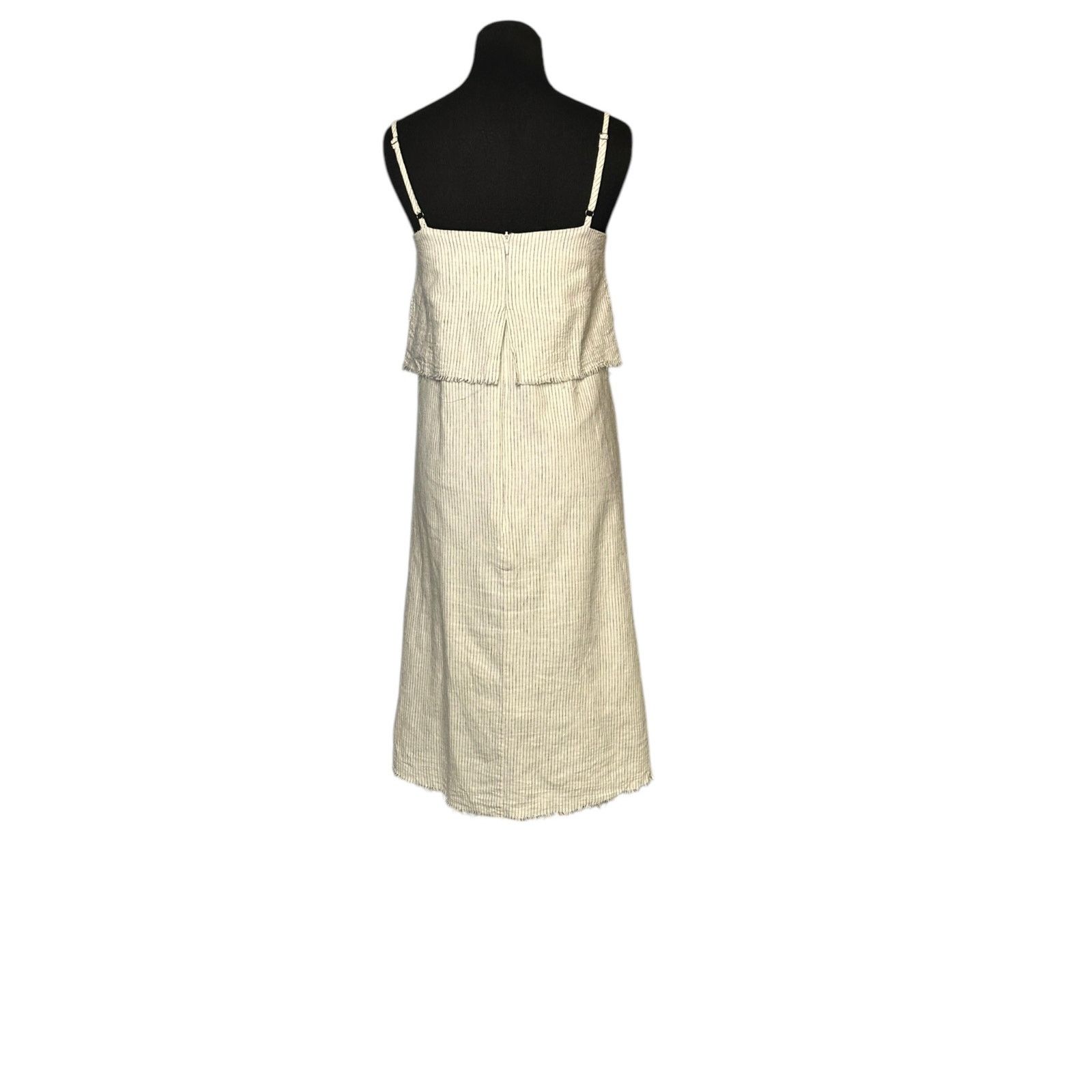 Zara ZARA Rustic Cream Pinstripe Linen Cami Dress size XS Size XS / US 0-2 / IT 36-38 - 11 Thumbnail