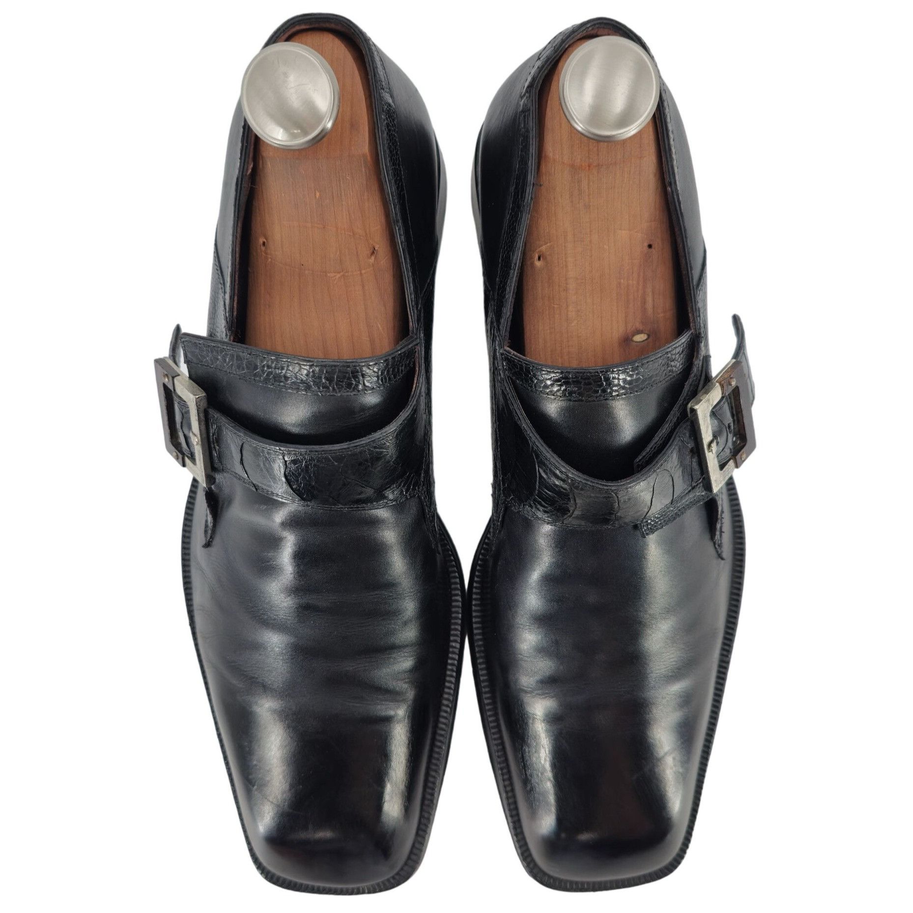 Paciotti Cesare Paciotti Mens 12 Italy Black Leather Alligator Monk Size US 12 / EU 45 - 7 Thumbnail