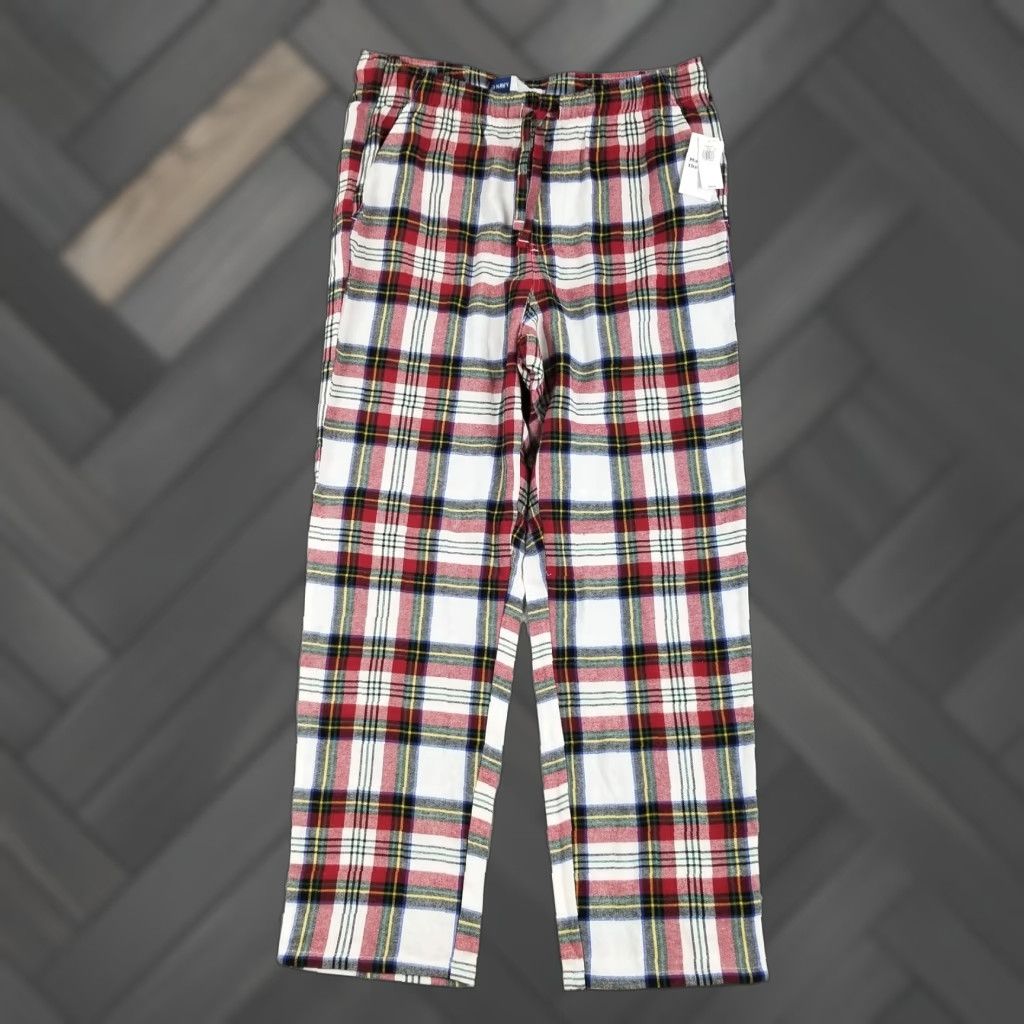 VINTAGE Old Navy Pajama Pants Men Large Flannel Plaid Lounge