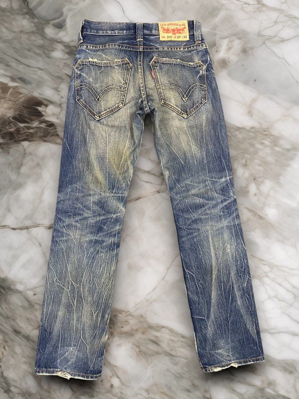 Levi's vintage levis 502 distressed denim nice design Size US 30 / EU 46 - 2 Thumbnail