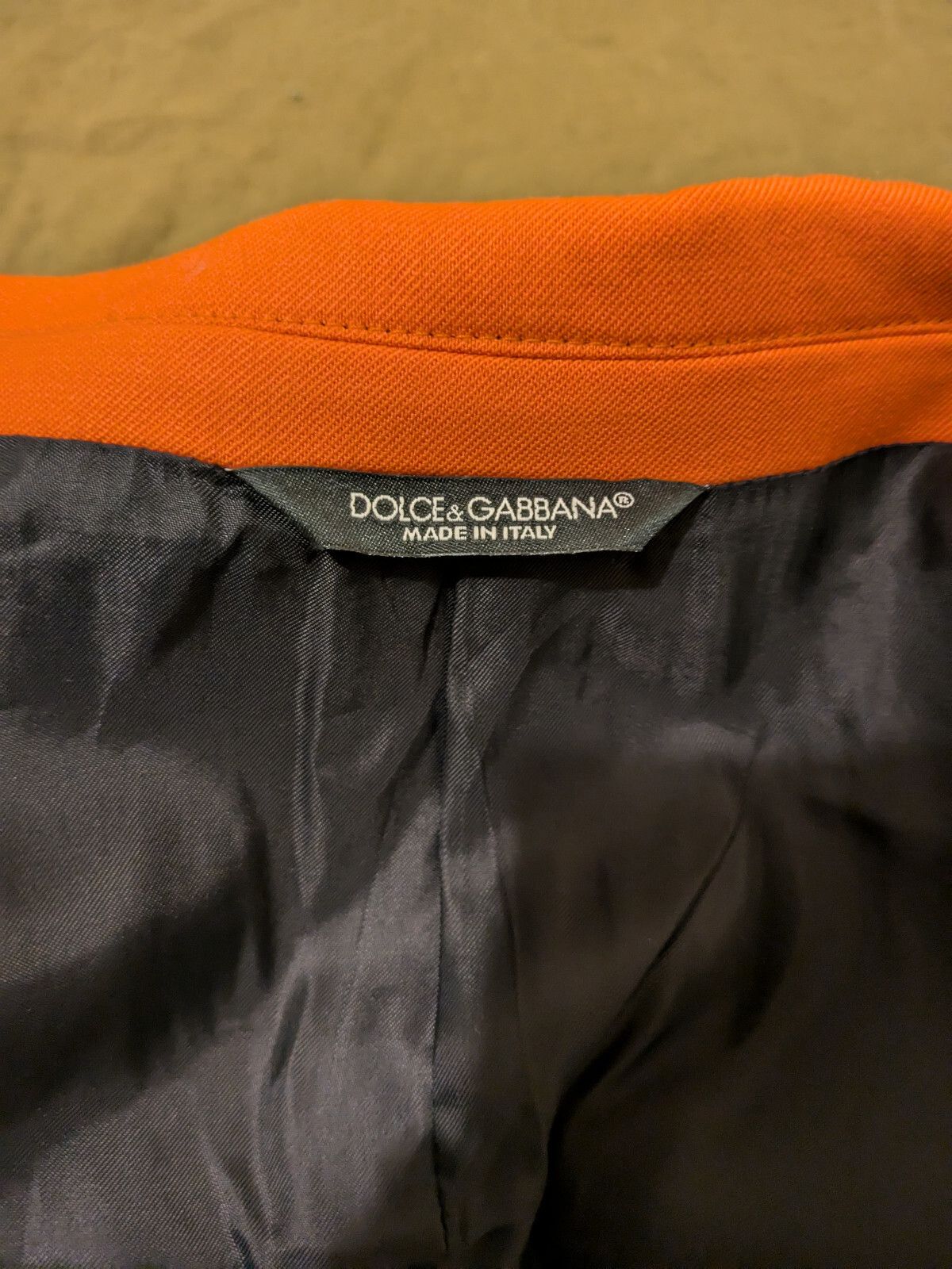 Dolce & Gabbana Two-Piece Dolce and Gabbana Orange Wool Tuxedo Size 46R - 1 Thumbnail