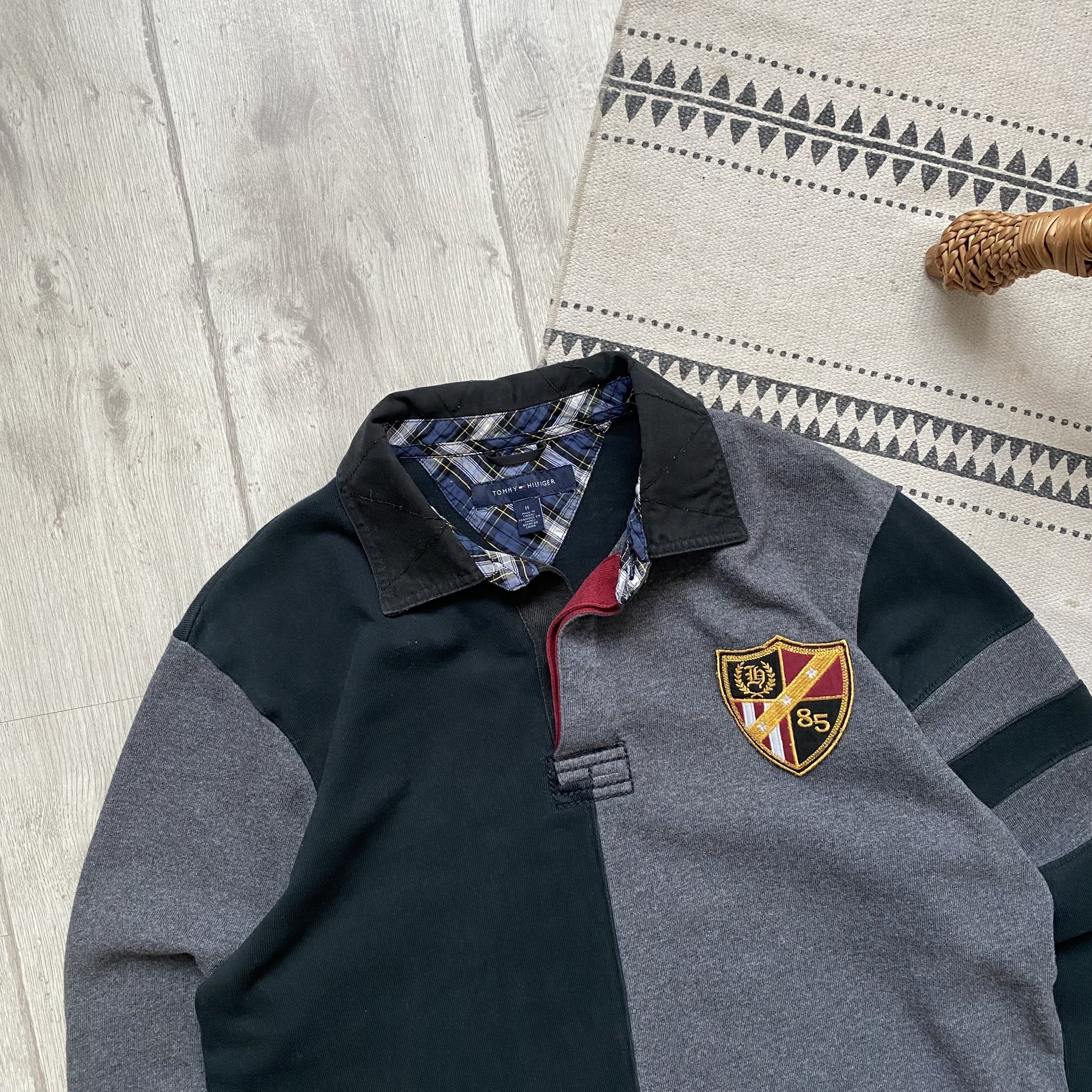 Polo Ralph Lauren Vintage 00s Tommy Hilfiger Rugby shirt Heavy Polo longsleeve Size US M / EU 48-50 / 2 - 2 Thumbnail