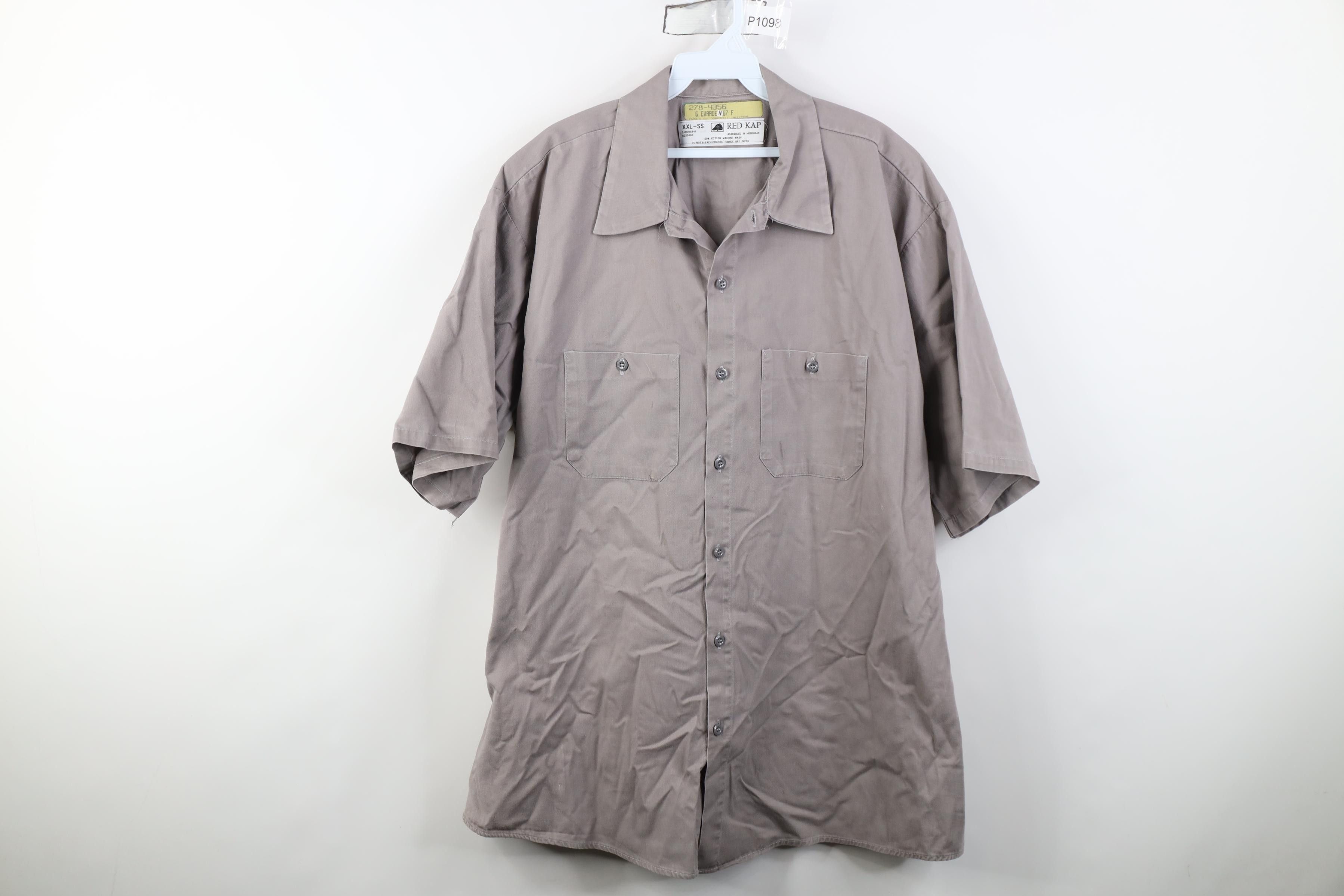 Vintage Vintage 90s Streetwear Workwear Mechanic Button Shirt Gray Size US XXL / EU 58 / 5 - 1 Thumbnail