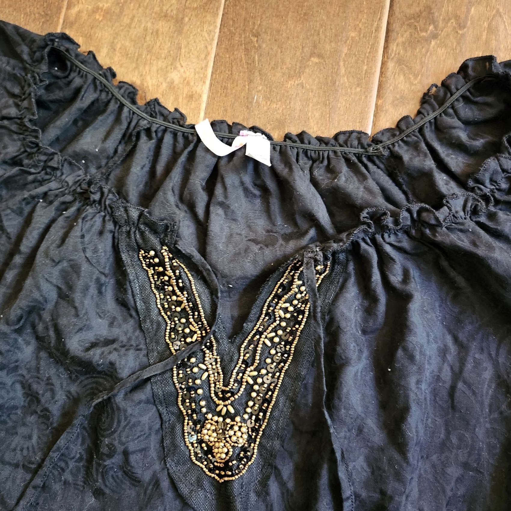 Vintage 6 Degrees Blouse L Black Women JUNIOR Floral Sleeveless Top Size Size L / US 10 / IT 46 - 5 Thumbnail