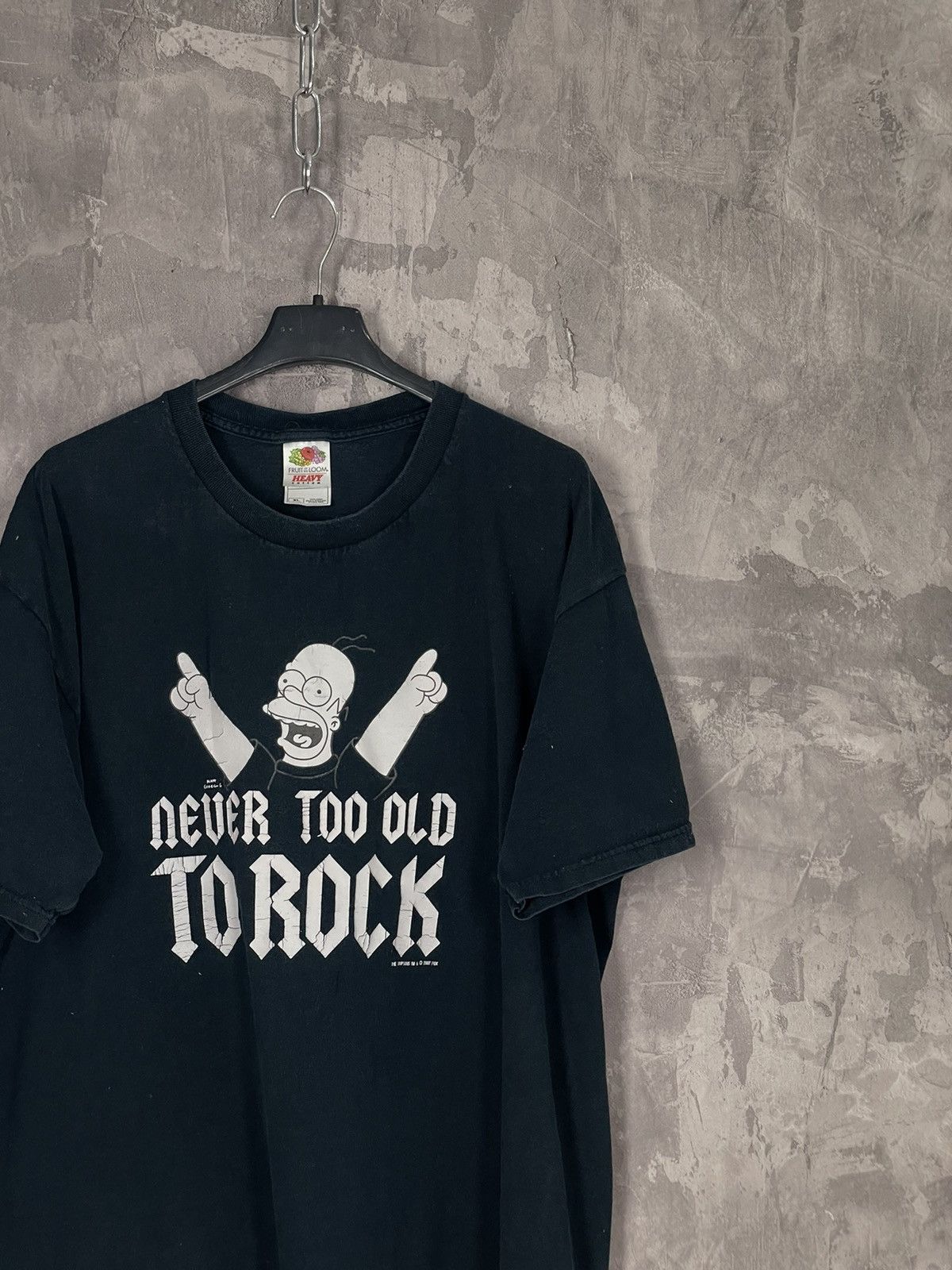 The Simpsons × Vintage Vintage Homer Simpson Never Too Old To Rock faded t shirt Size US XL / EU 56 / 4 - 4 Thumbnail