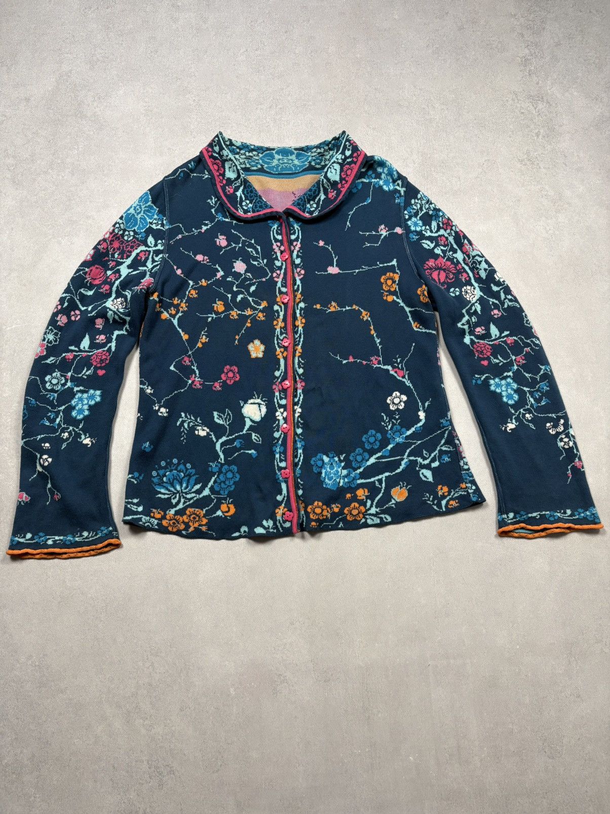 Vintage Ivko Floral Jacquard Knit Cardigan Button Up Boho Art Rare L Size L / US 10 / IT 46 - 1 Thumbnail