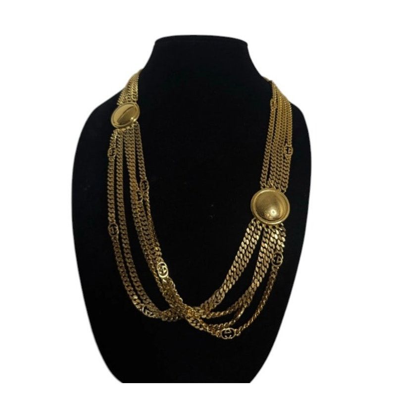 Gucci Gucci Vintage Multi Chain GG Gold Belt/Necklace Gold Plated Size ONE SIZE - 3 Thumbnail