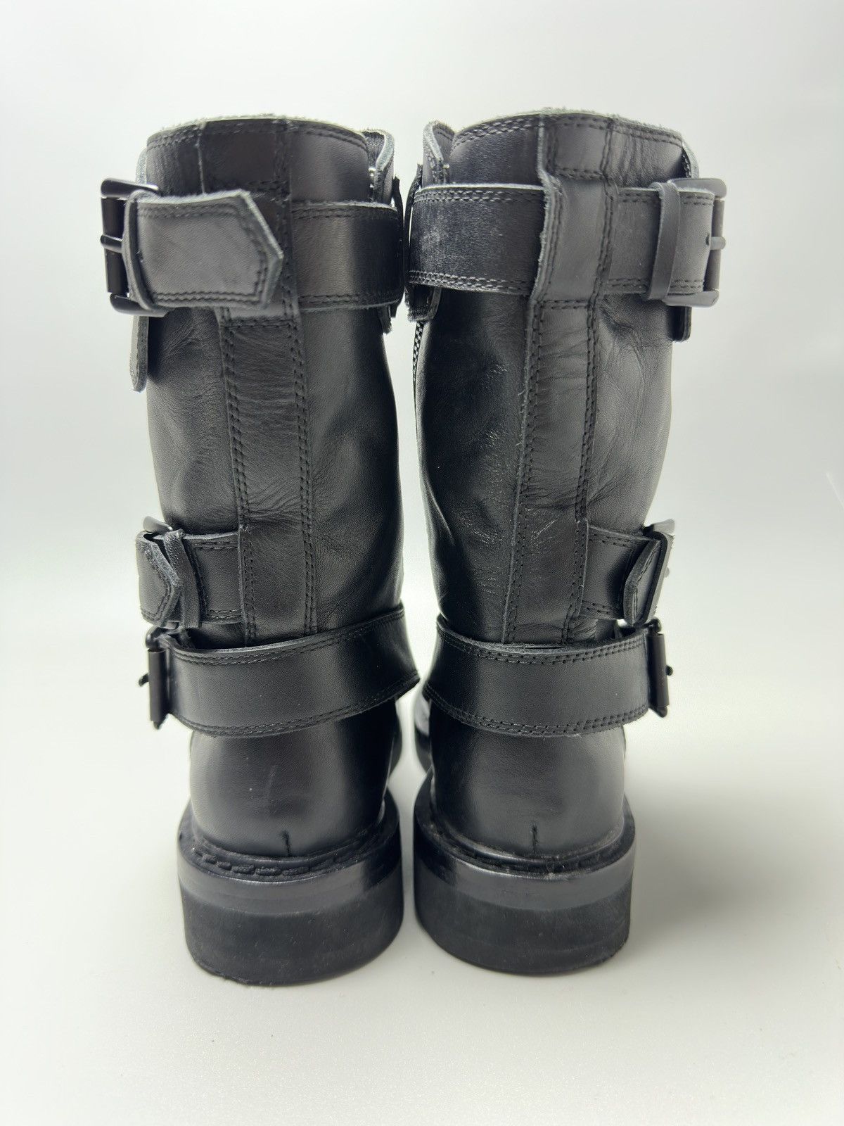 Ann Demeulemeester Ann Demeulemeester— Leather Moto Biker Boots Size US 5 / IT 35 - 3 Thumbnail